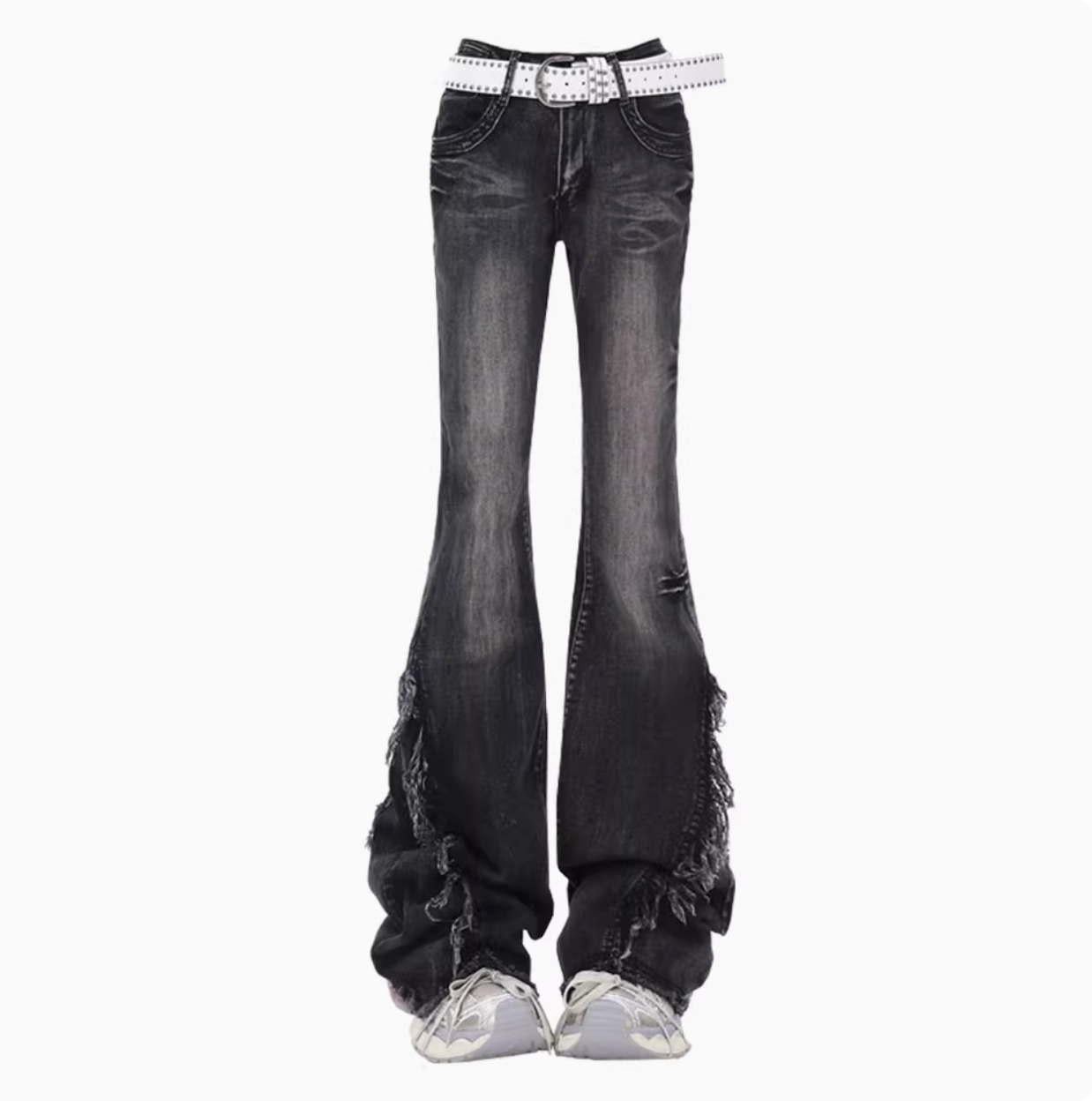 Washed Stretch Fringe Denim ZC19300