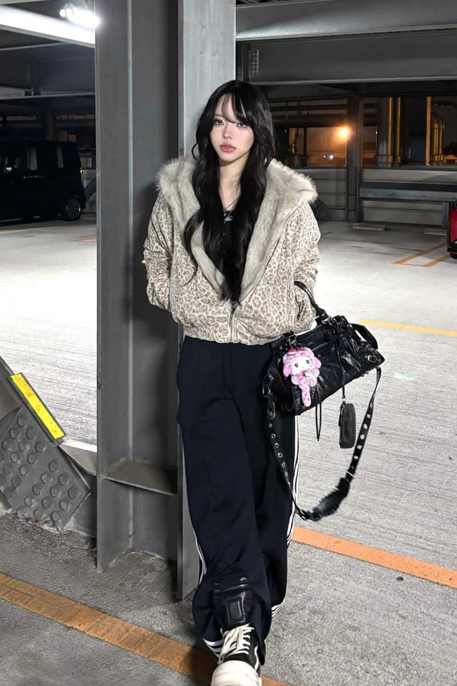 wild leopard fur jacket ZC30086