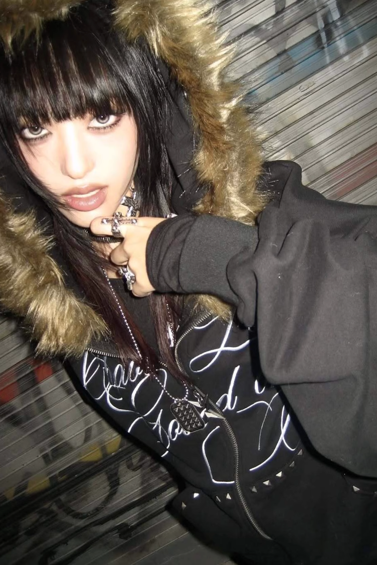 studs line fur zip ZC21185