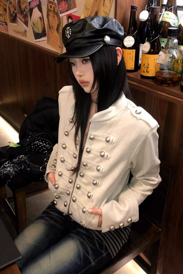 silver button napoleon jacket ZC30111