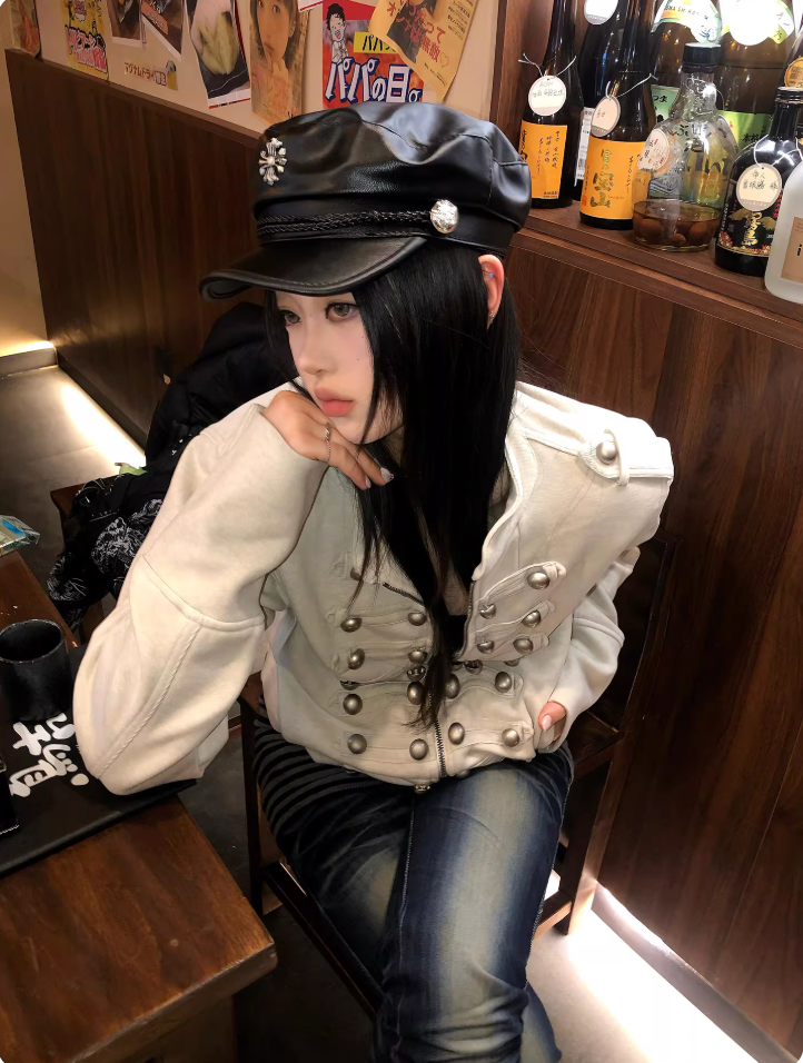 silver button napoleon jacket ZC30111
