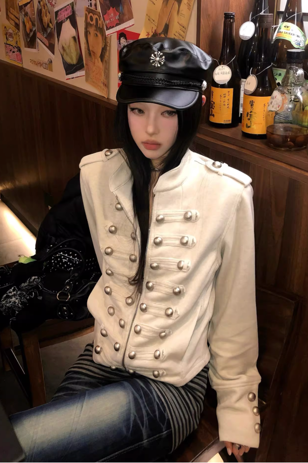 silver button napoleon jacket ZC30111