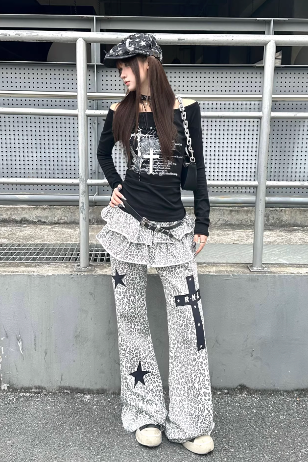 star cross ruffle animal pants ZC19419
