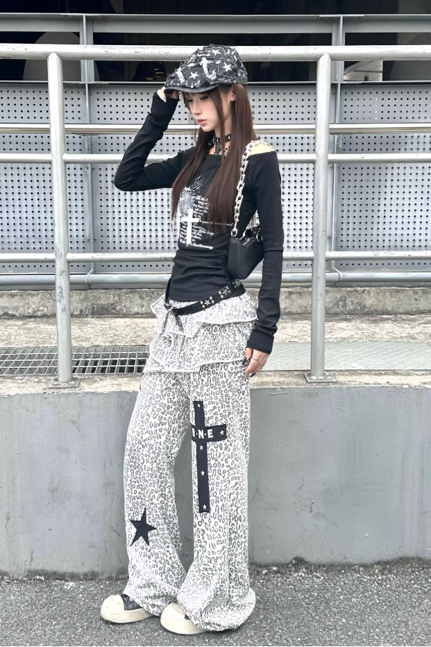 star cross ruffle animal pants ZC19419