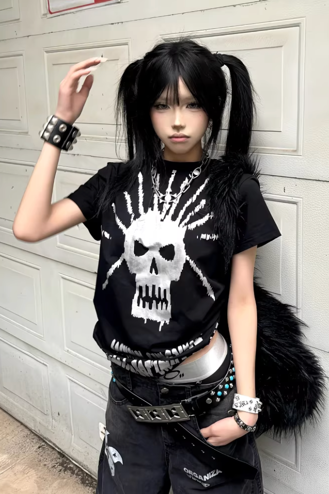 spiked skull tee ZC21248