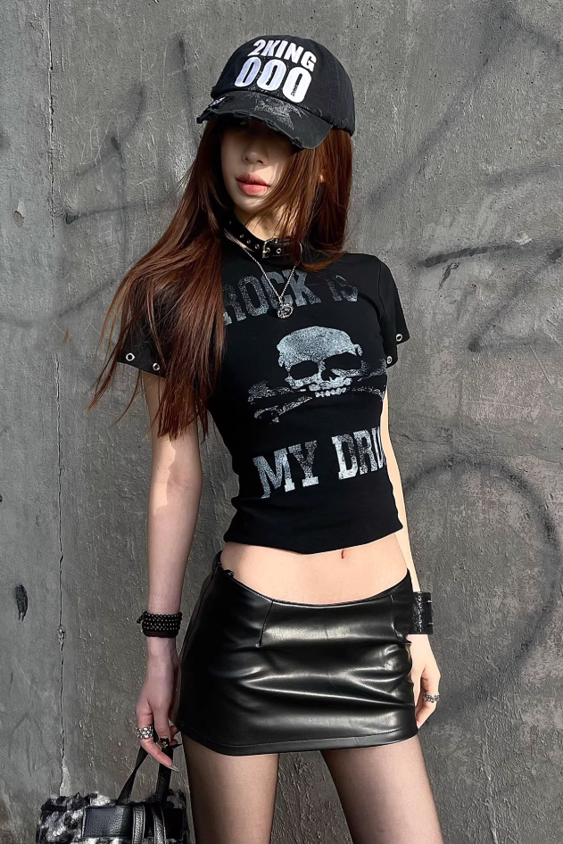 vintage wash skull Tshirt ZC21251