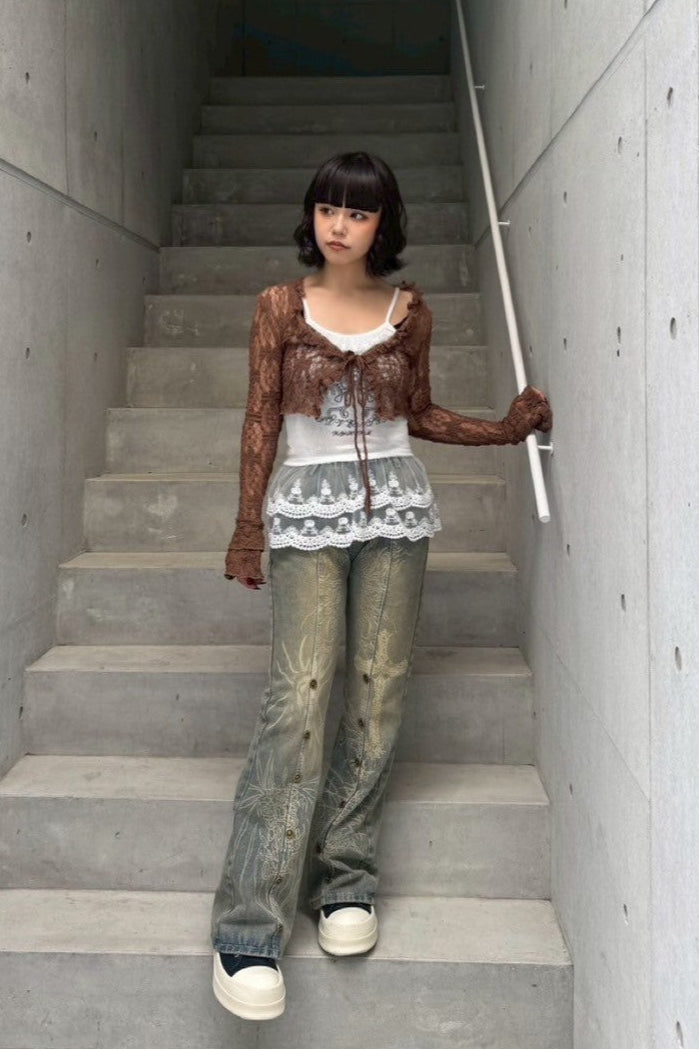 western wash design pants ZC19287