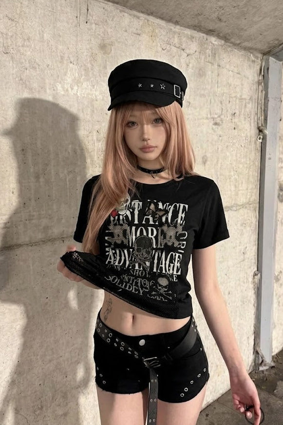 skull punk tops ZC21328