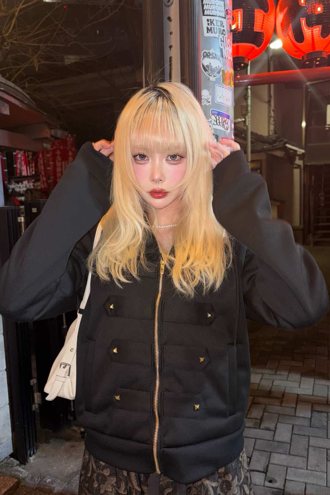 fur metal military jacket ZC30098