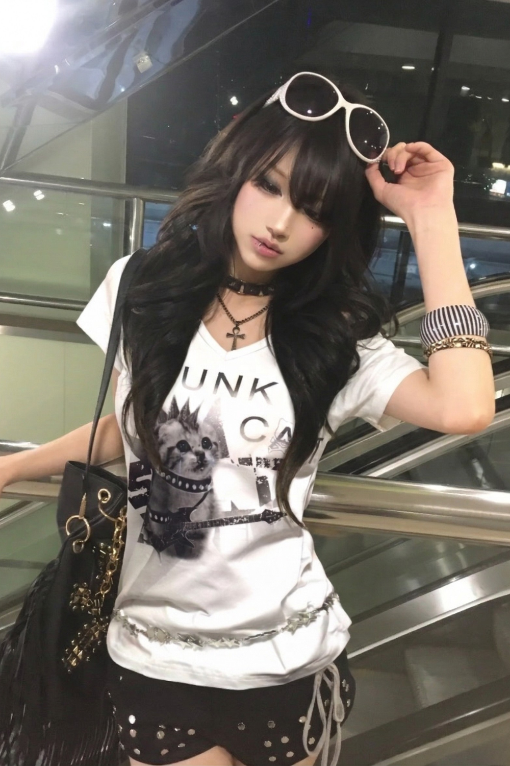 mohawk cat punk Tshirt ZC21254