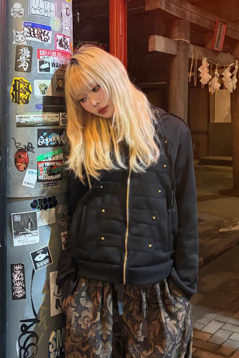 fur metal military jacket ZC30098