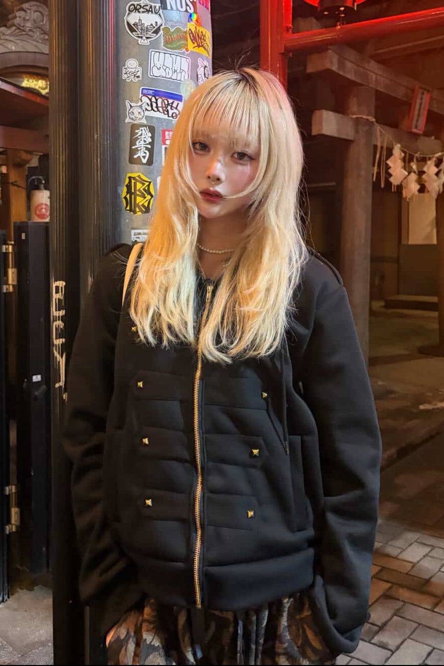 fur metal military jacket ZC30098