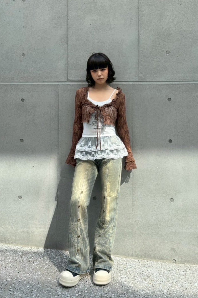 western wash design pants ZC19287