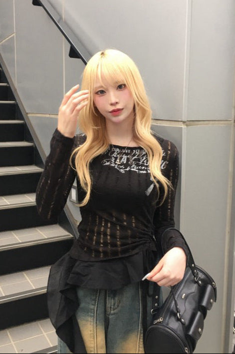 vintage design frill knit ZC20790