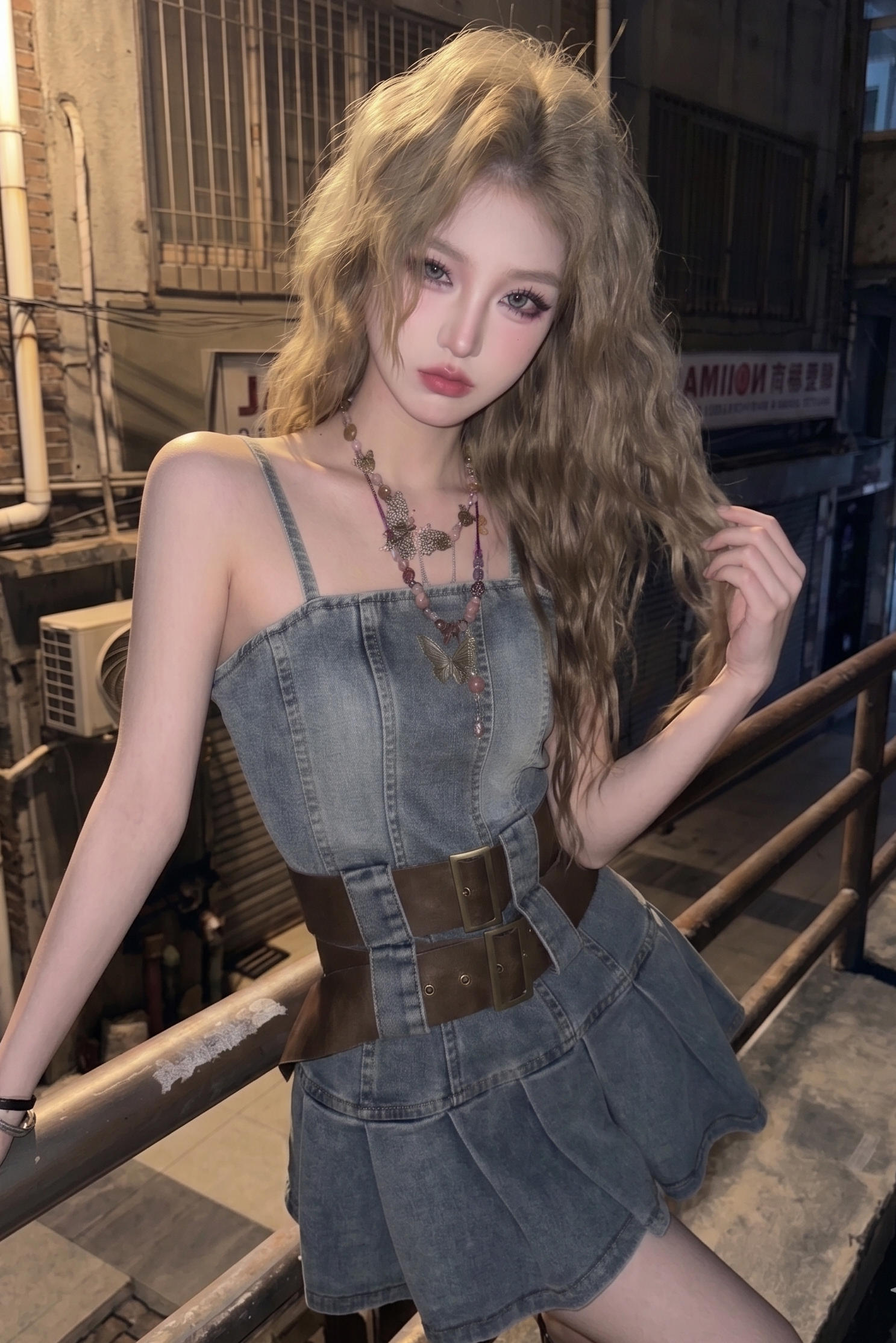 wash denim dress ZC21270