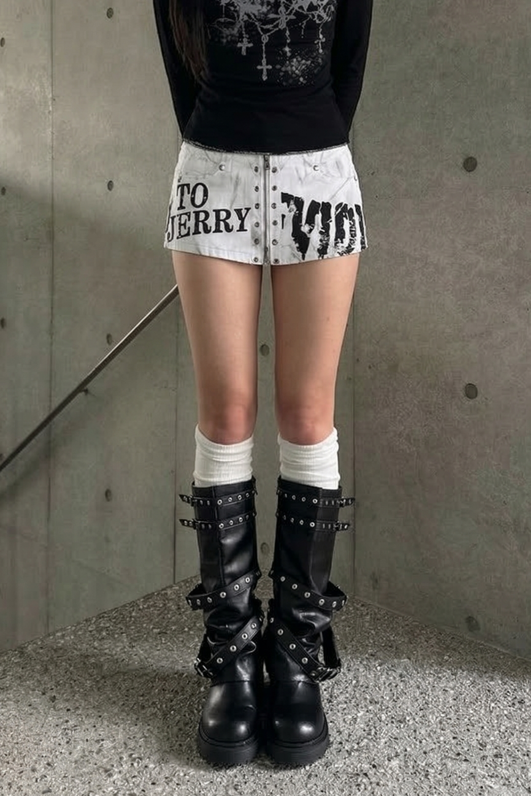text crash punk short pant ZC19369
