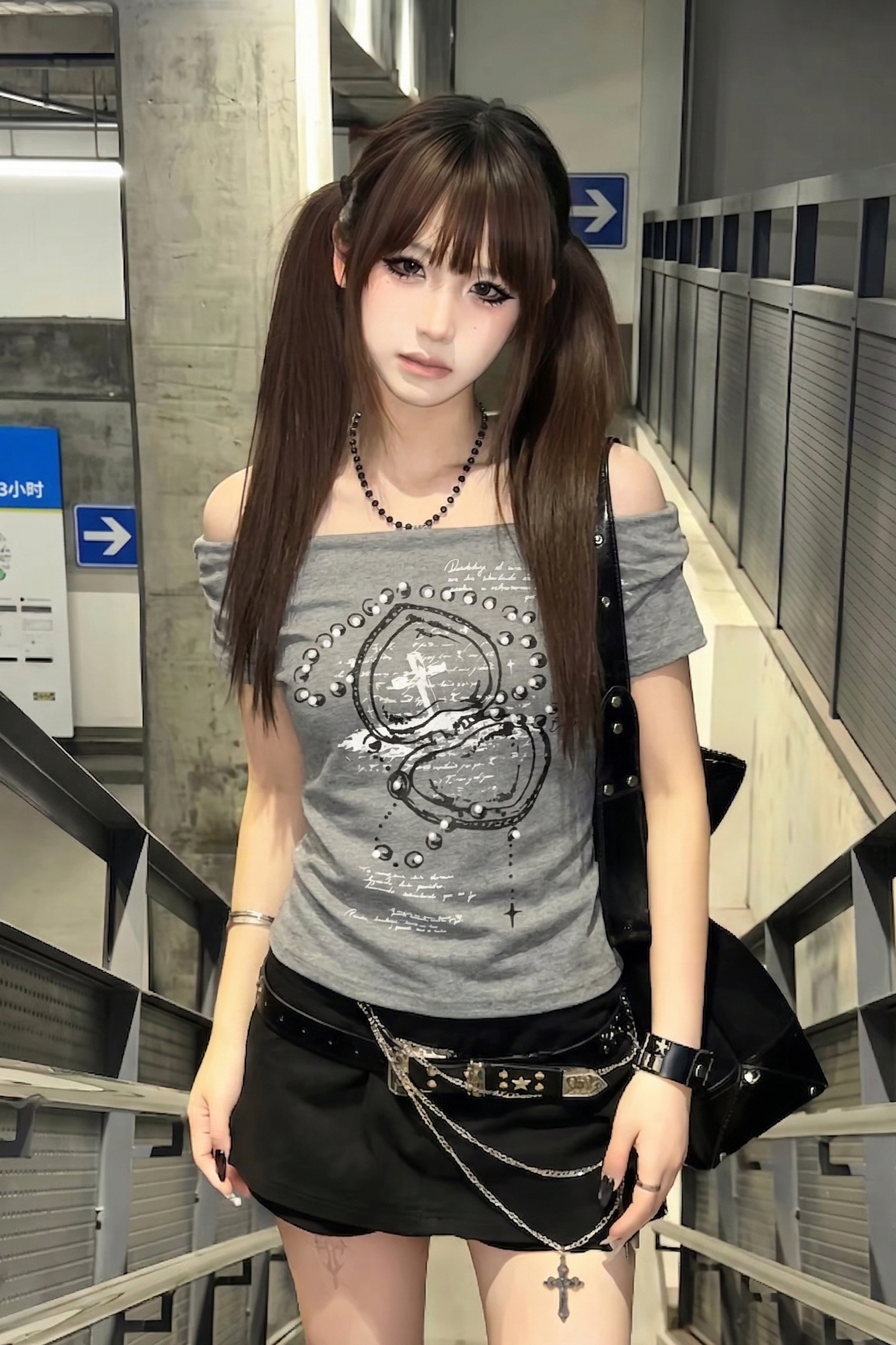 heart compact print tops ZC21235