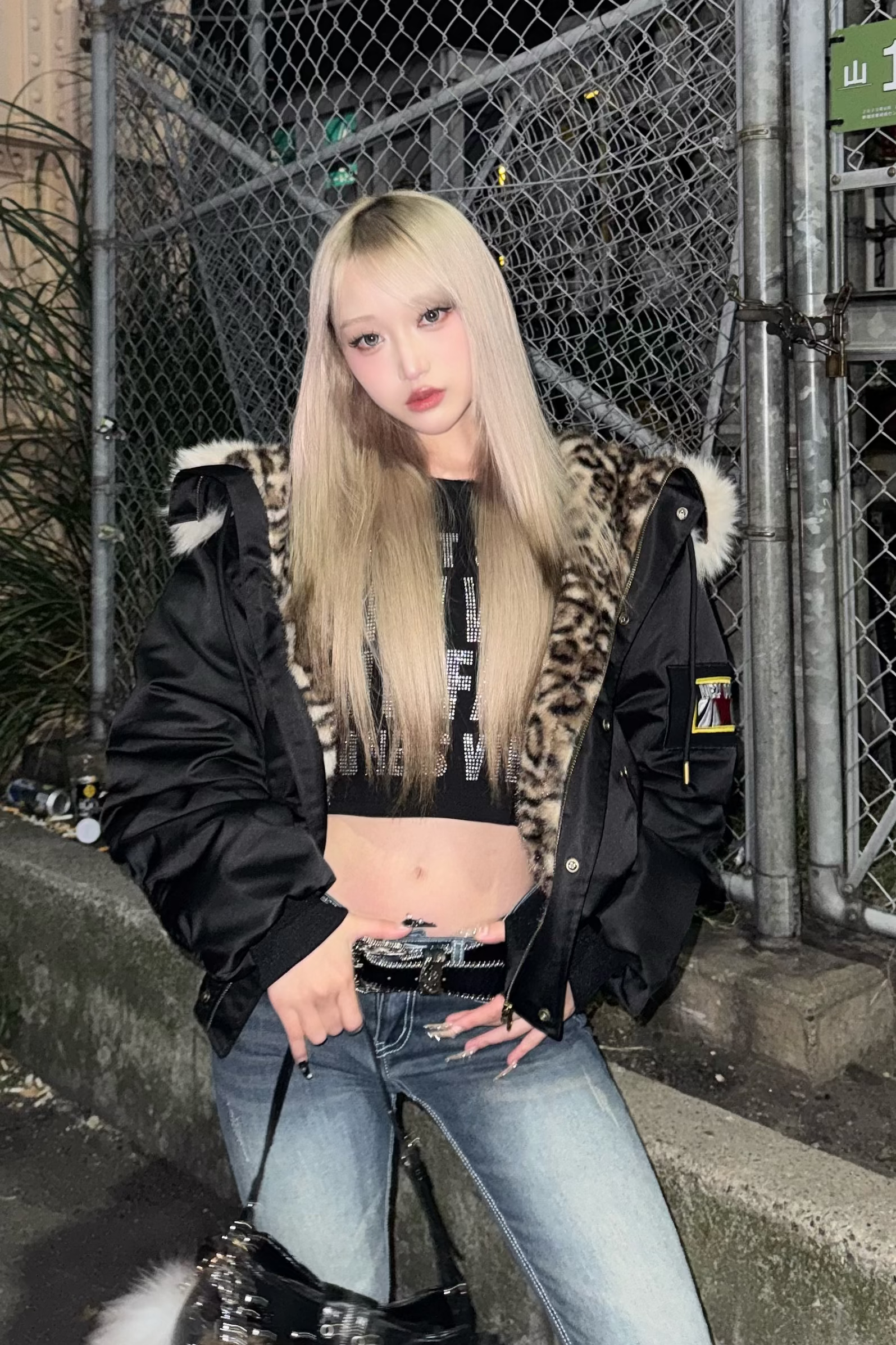 black cat fur down ZC30091