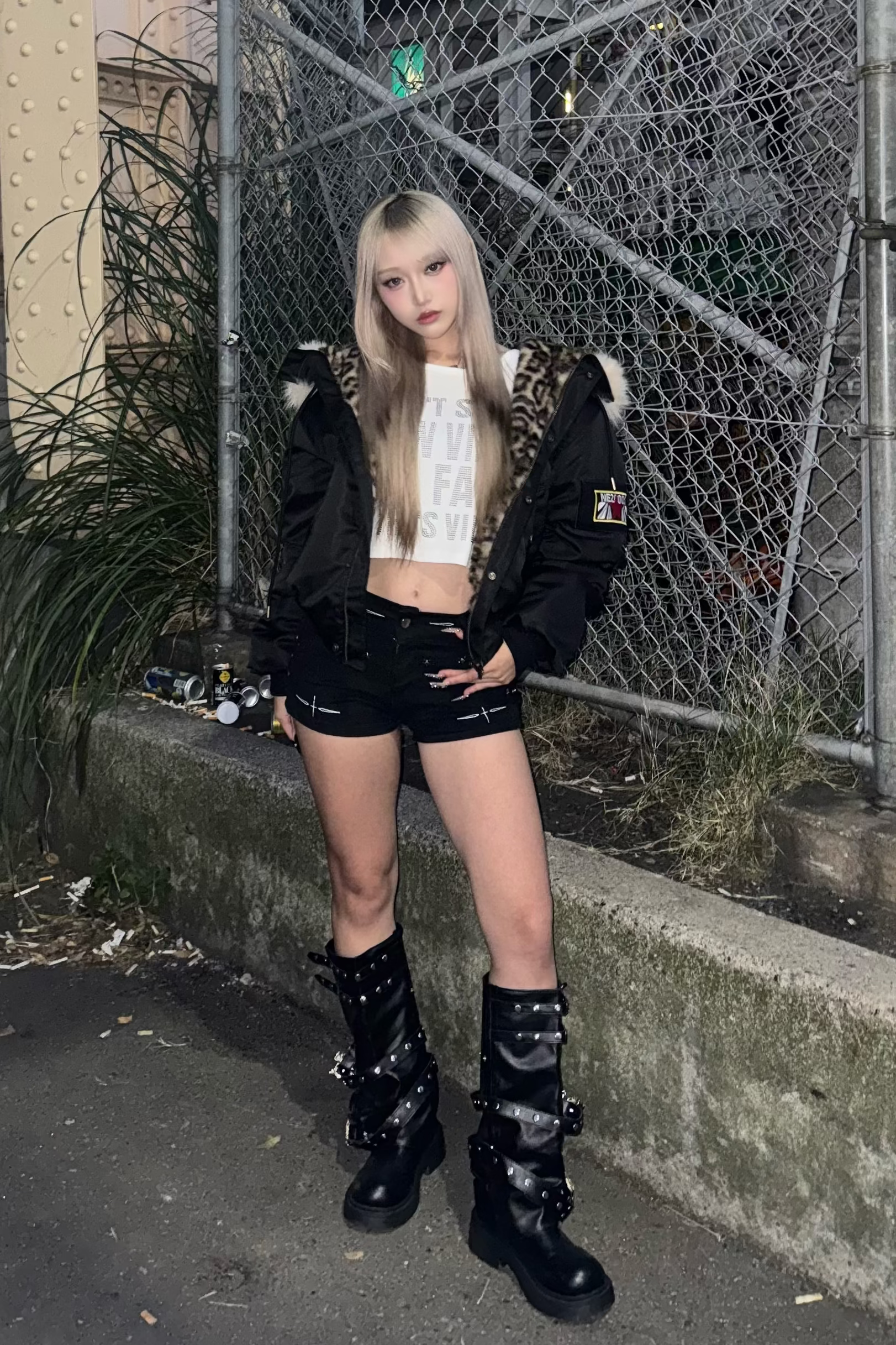 black cat fur down ZC30091