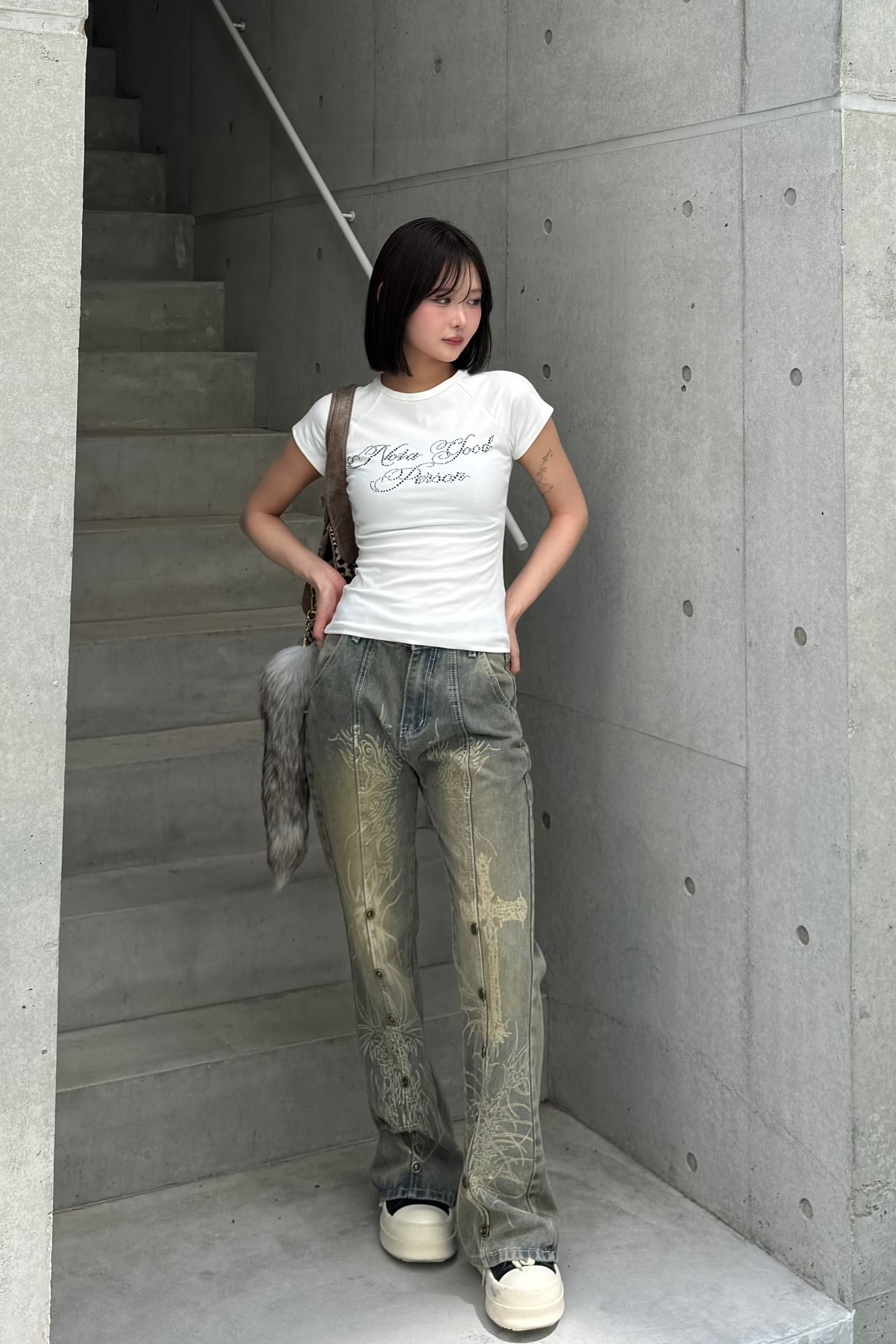 western wash design pants ZC19287
