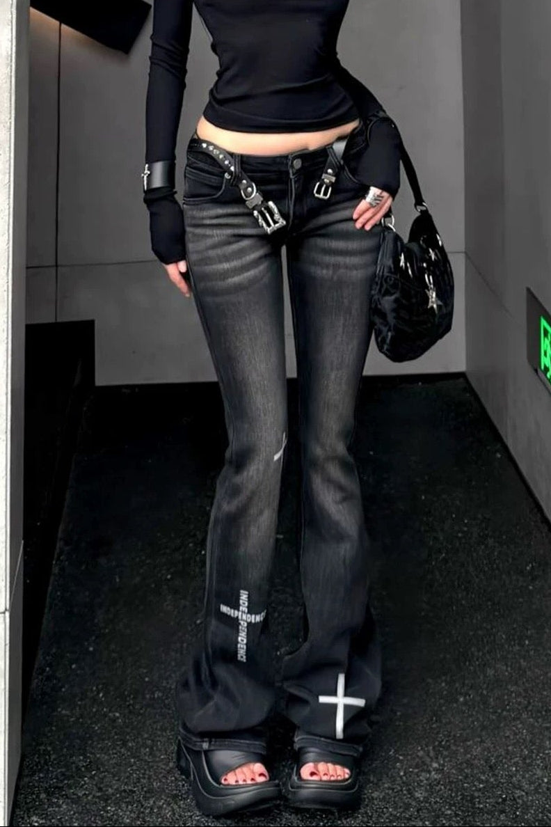 back feather design denim ZC19374