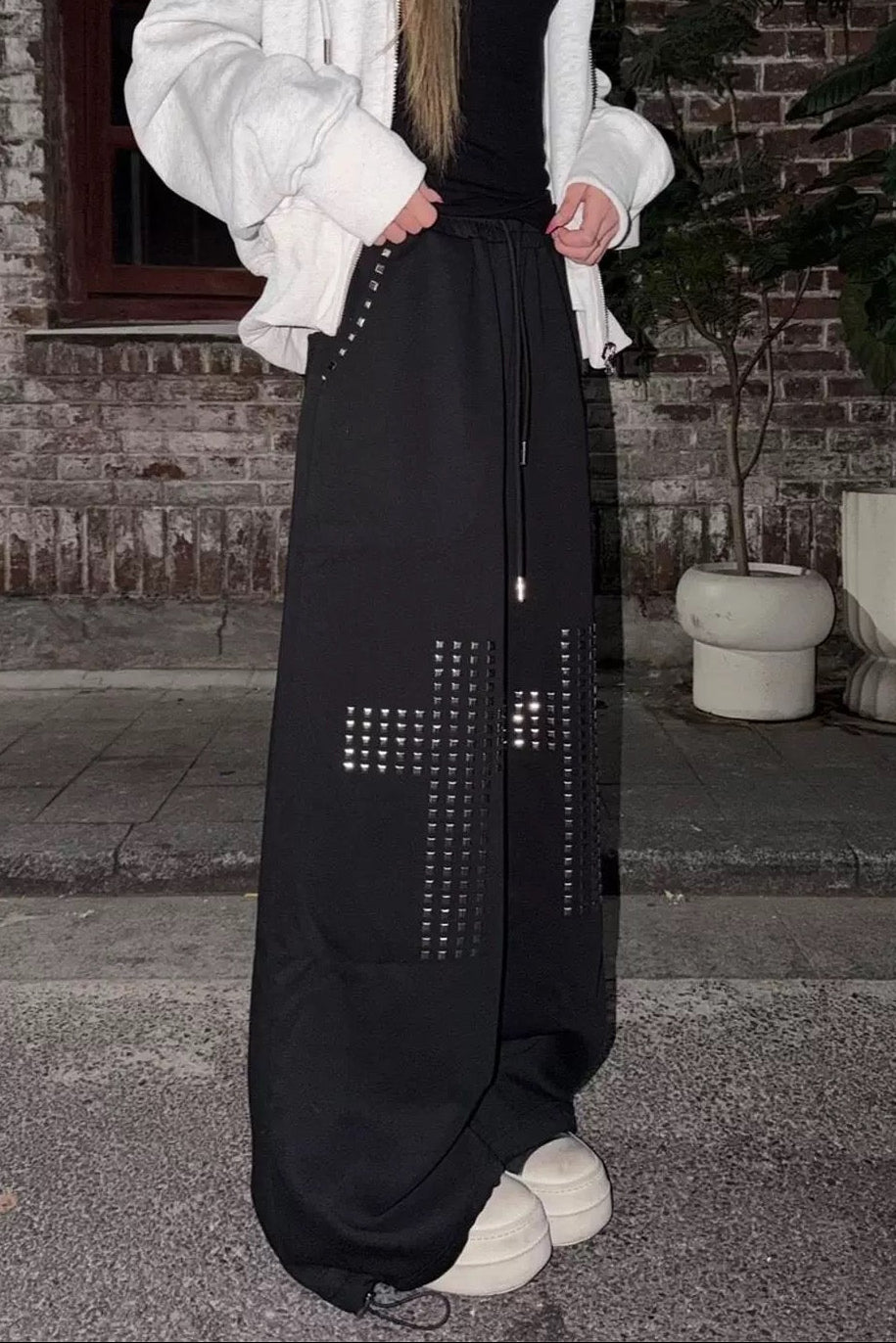 studs design cross pants ZC19375