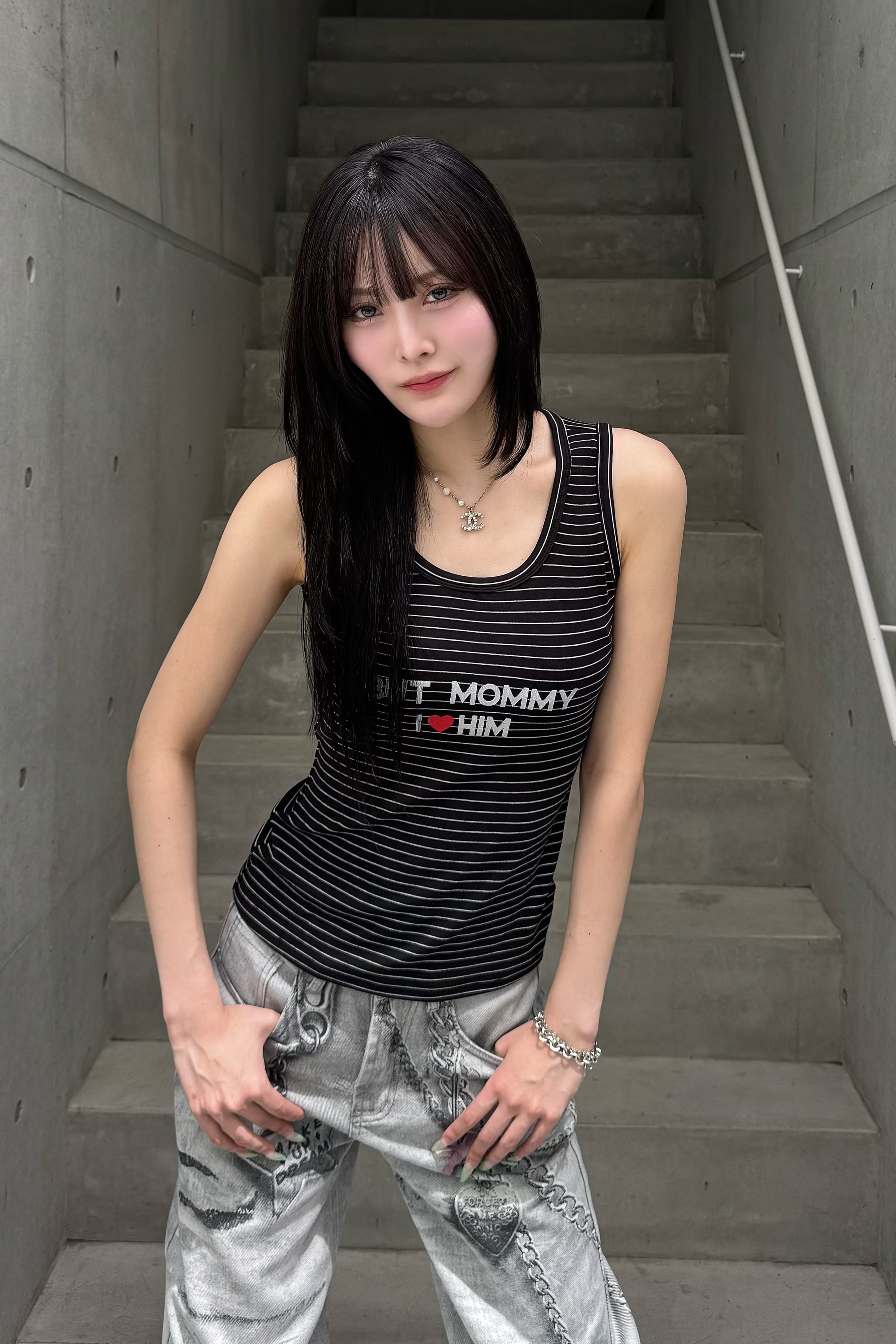 border glitter tank top ZC20900