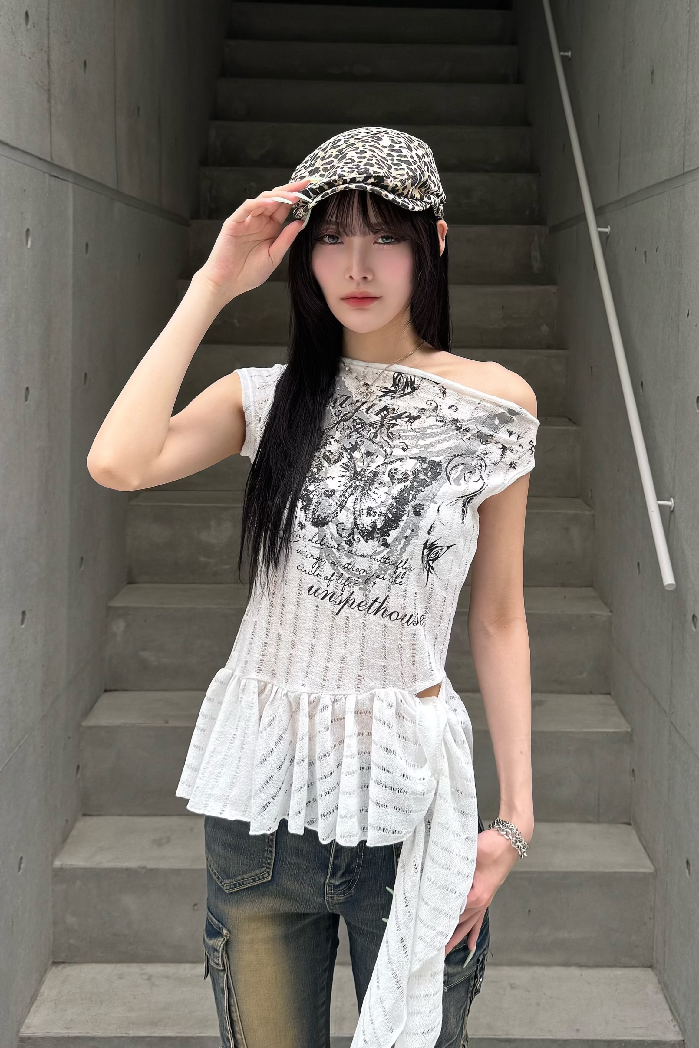 lace butterfly design tops ZC20928