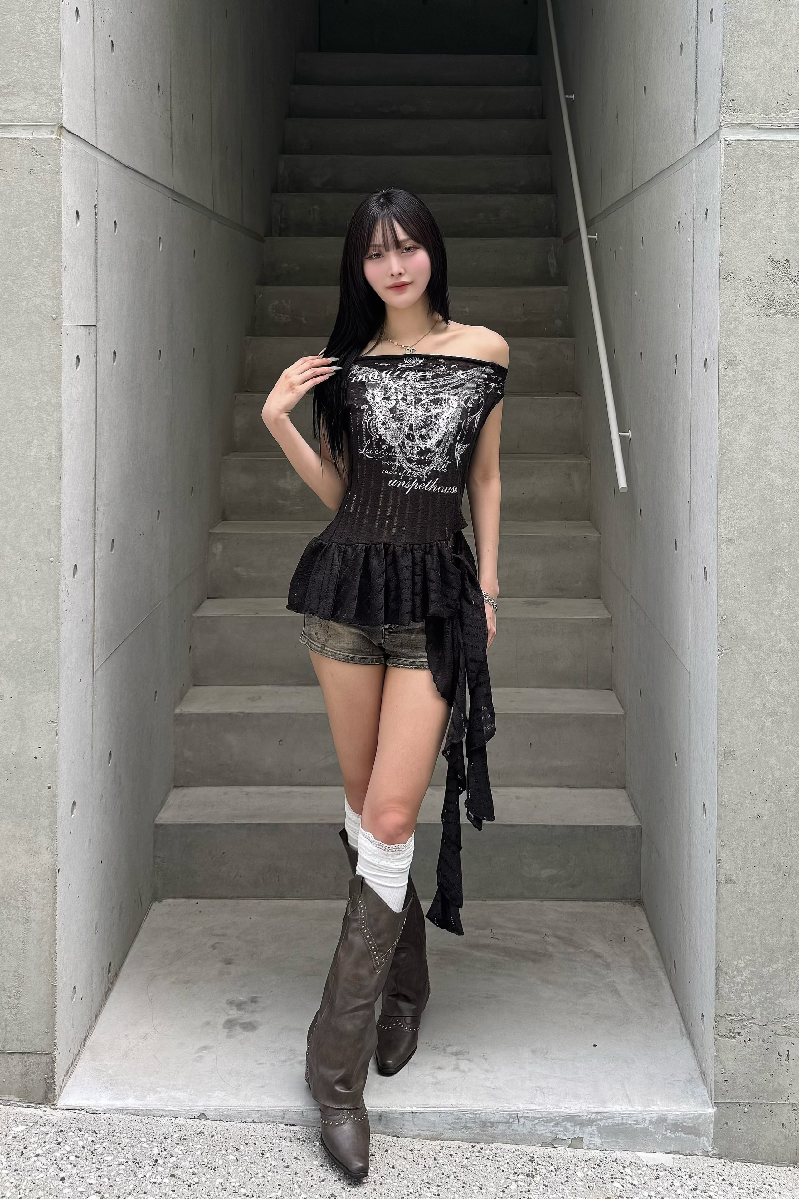 lace butterfly design tops ZC20928