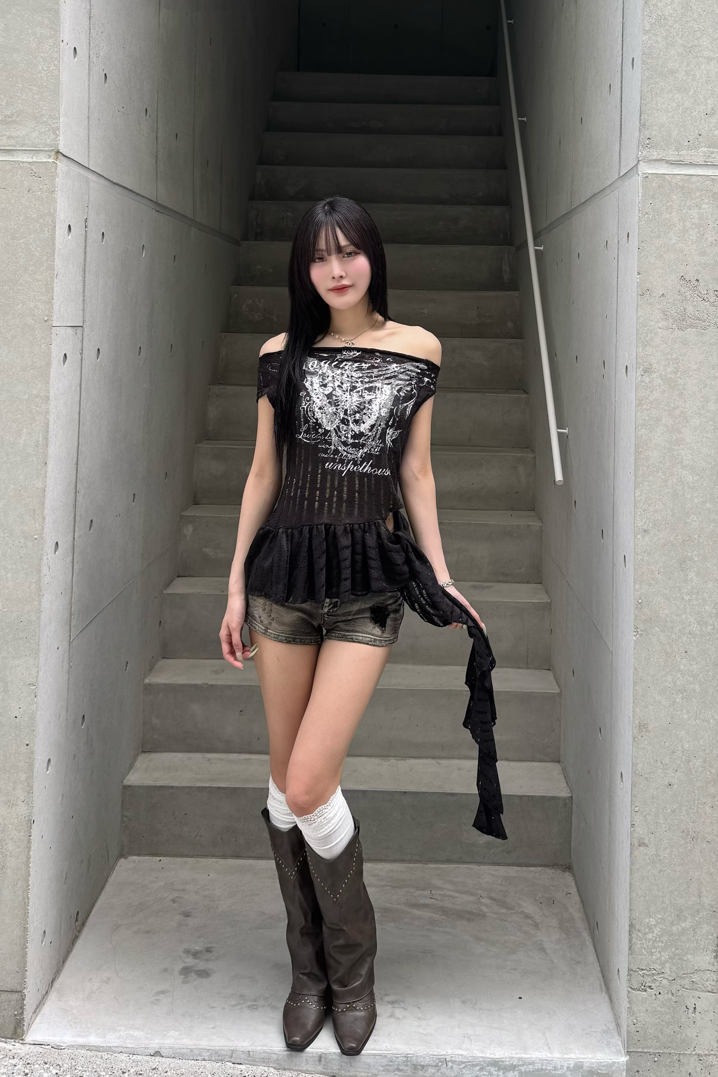 lace butterfly design tops ZC20928