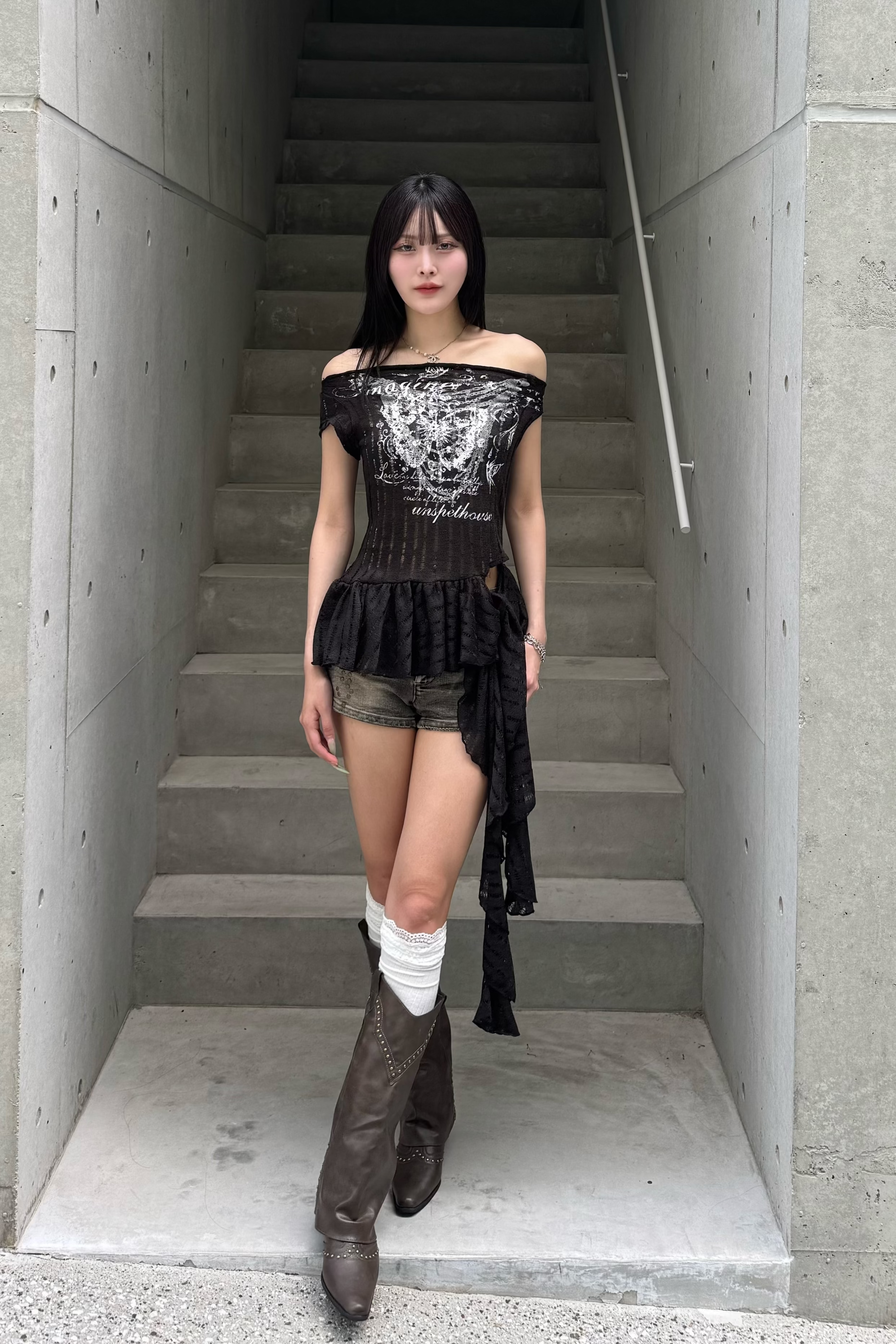 lace butterfly design tops ZC20928