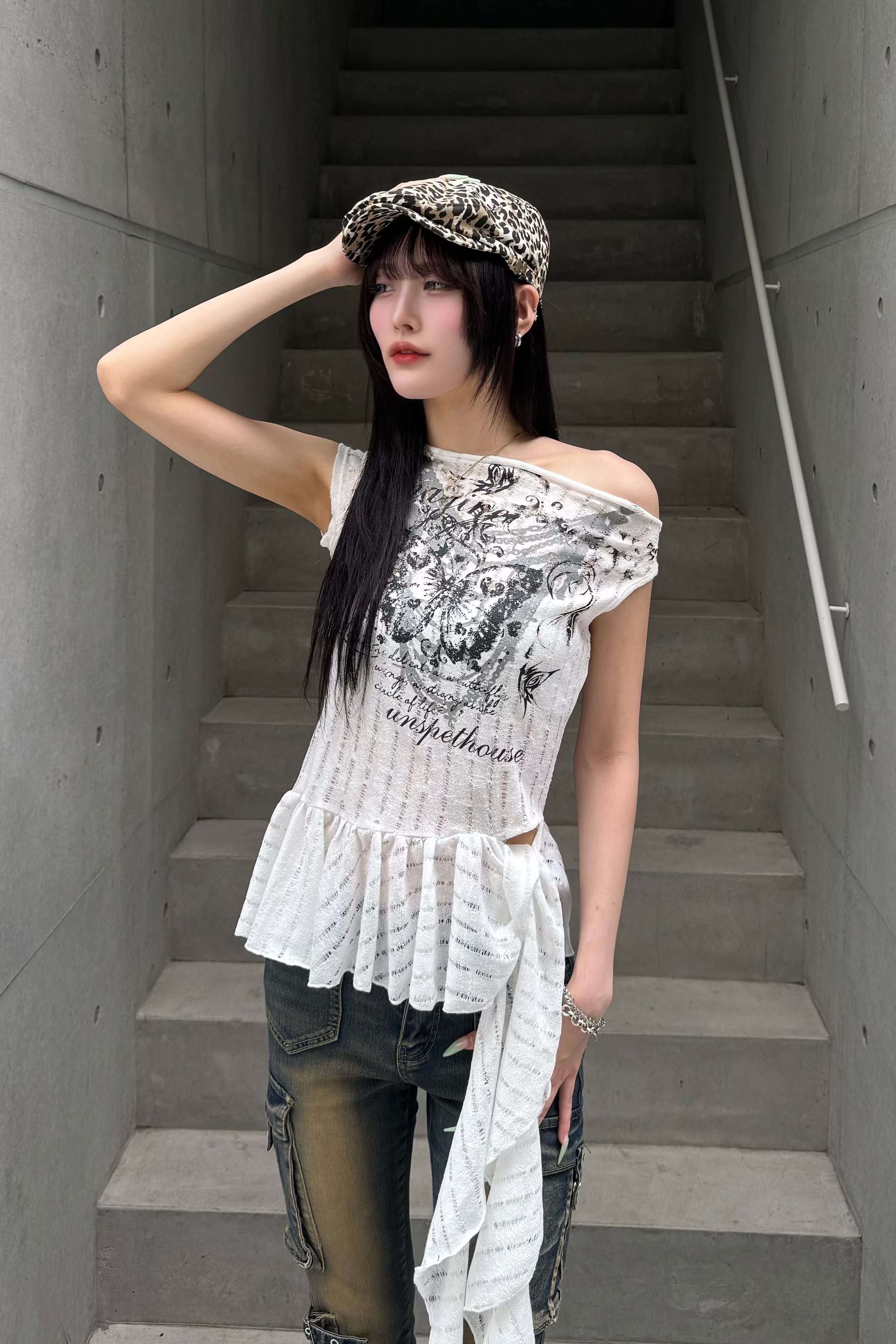 lace butterfly design tops ZC20928