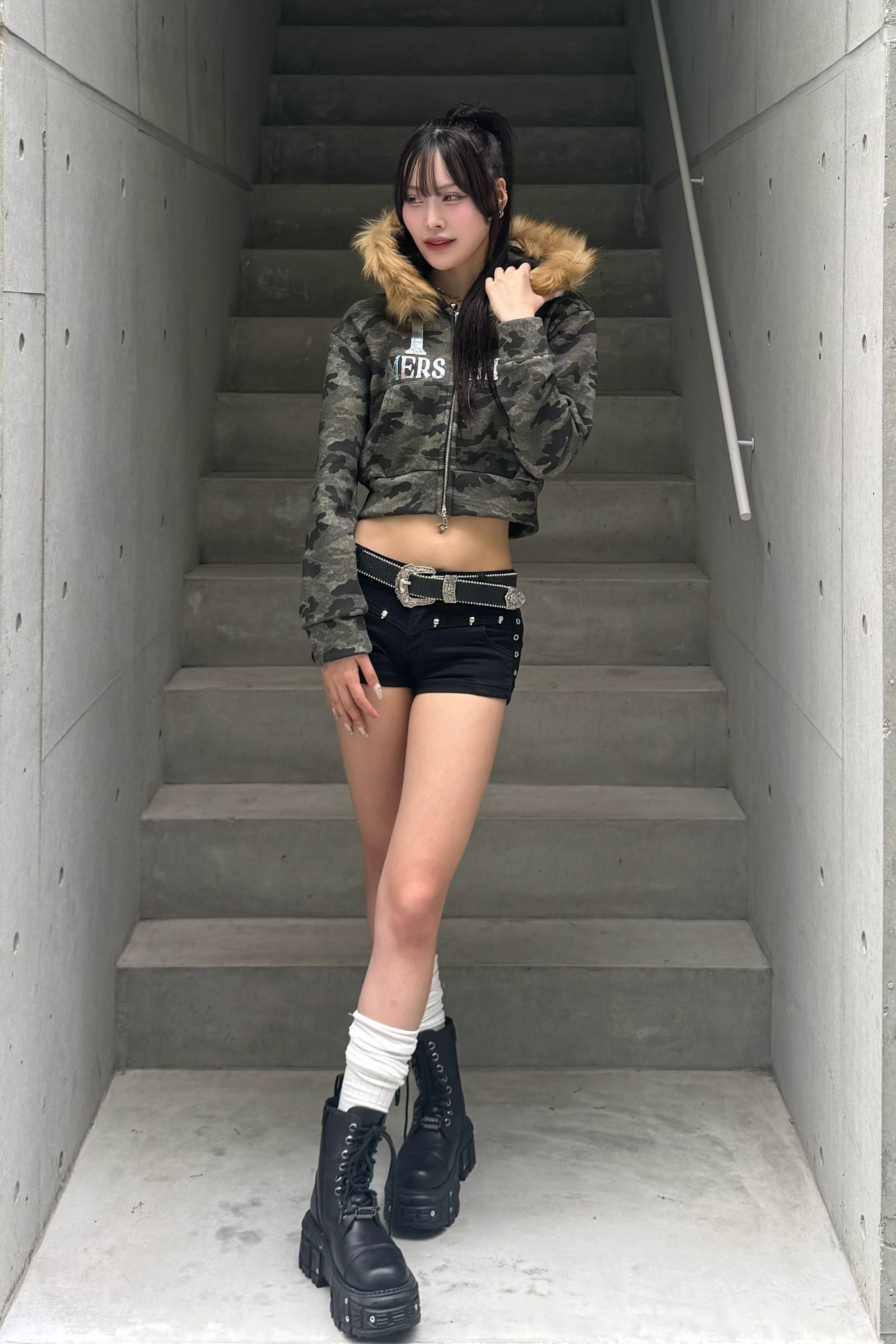 skull studs short pants ZC19411
