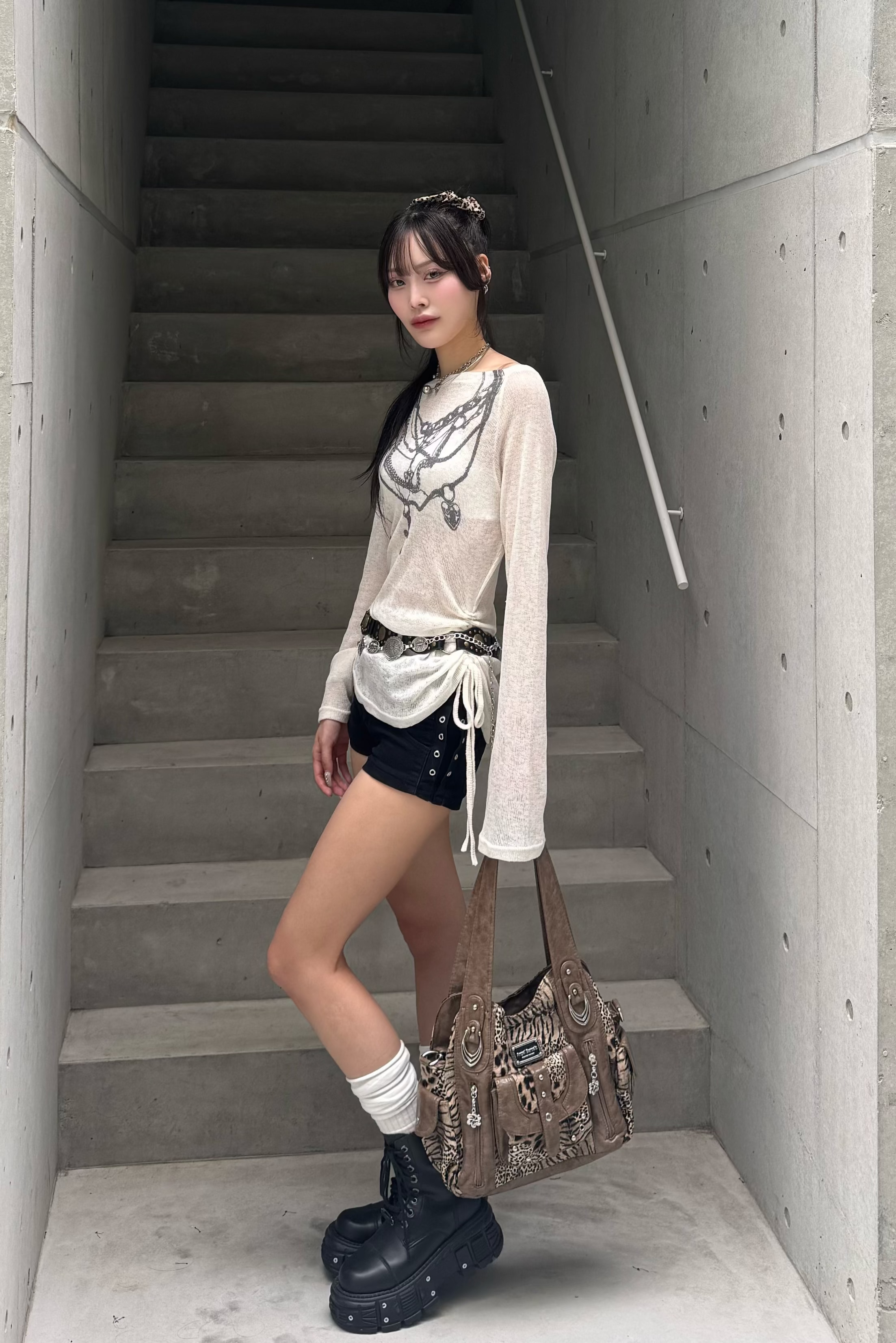 skull studs short pants ZC19411