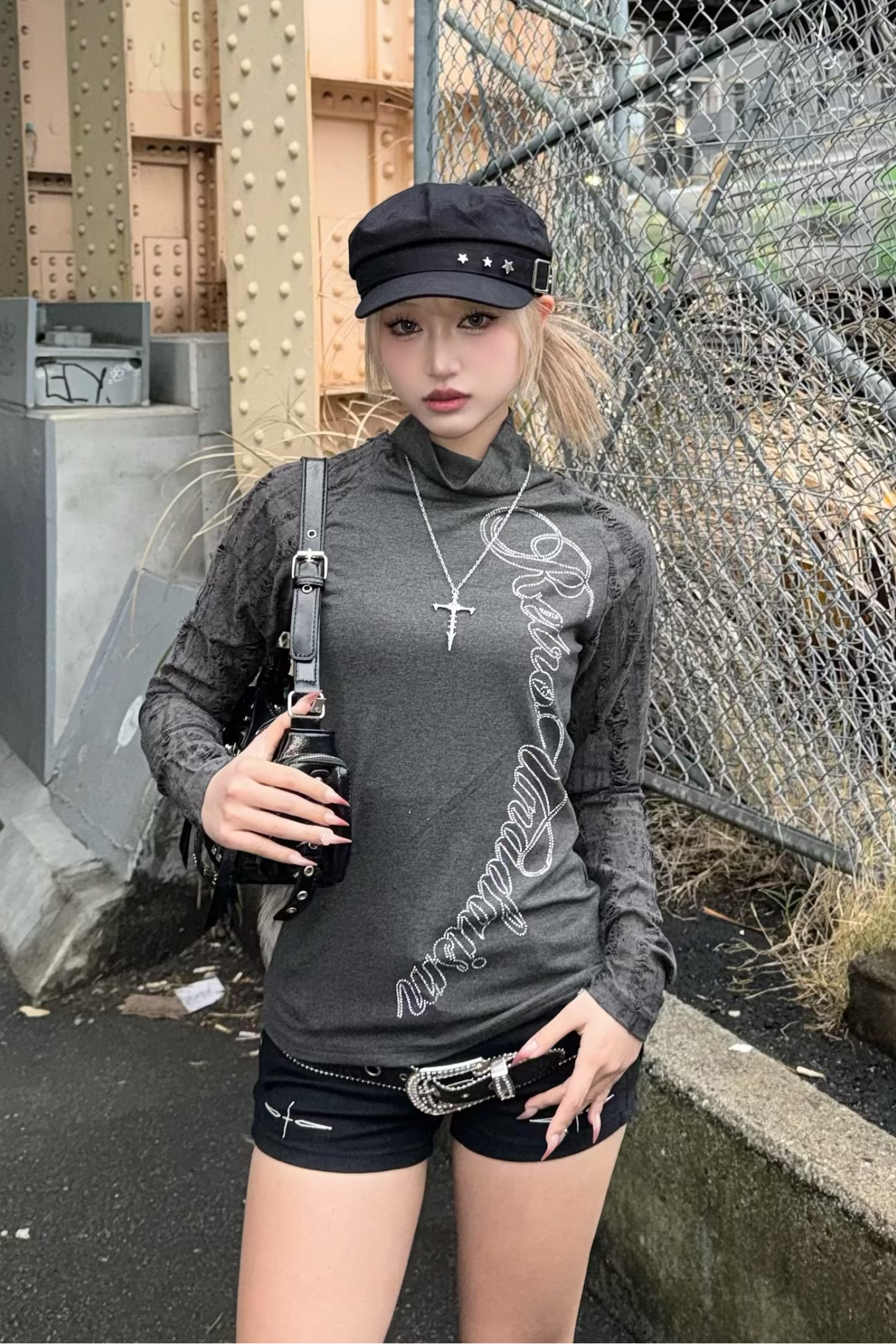 rhinestone sheer tops ZC21221