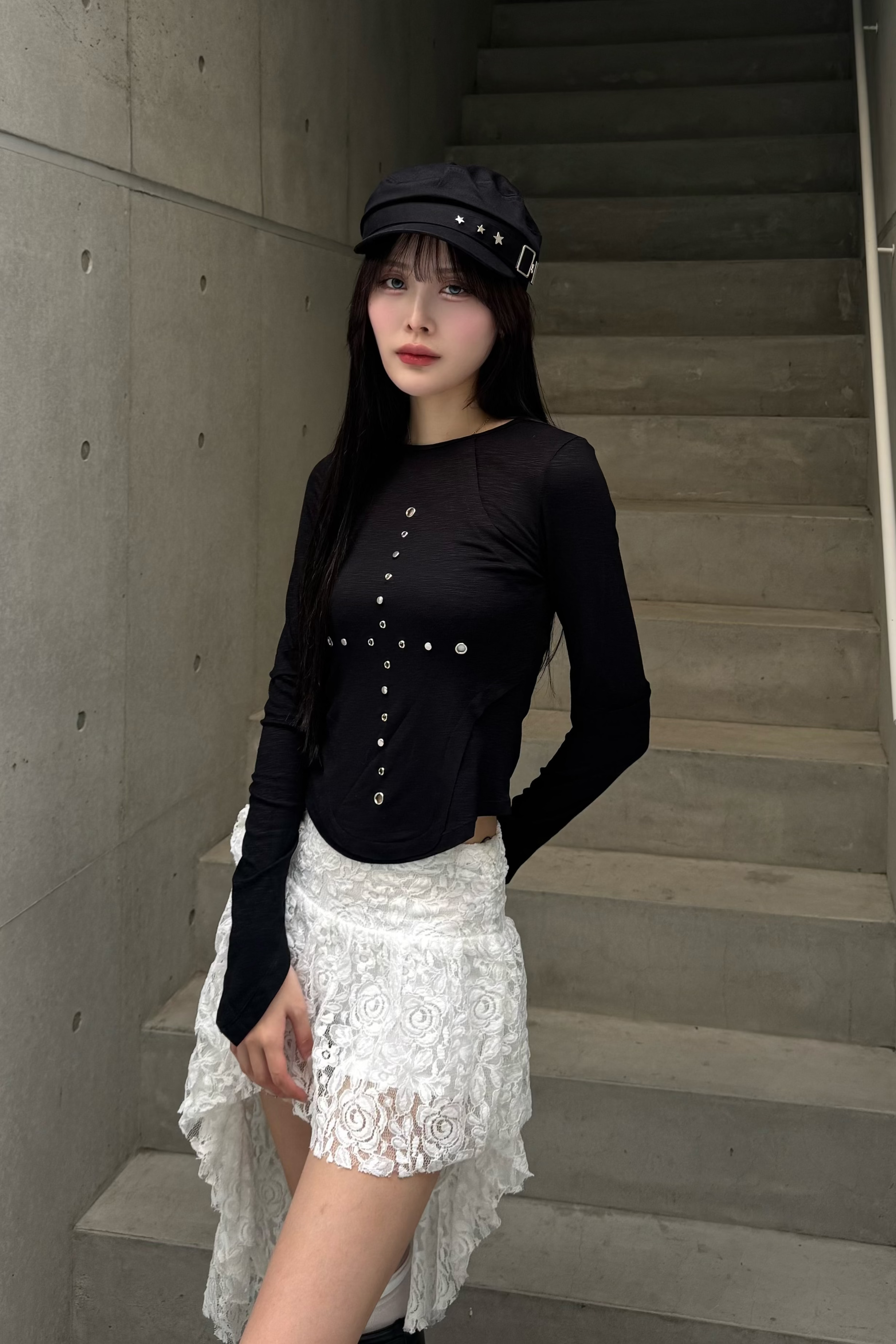 lace drape skirt ZC19329