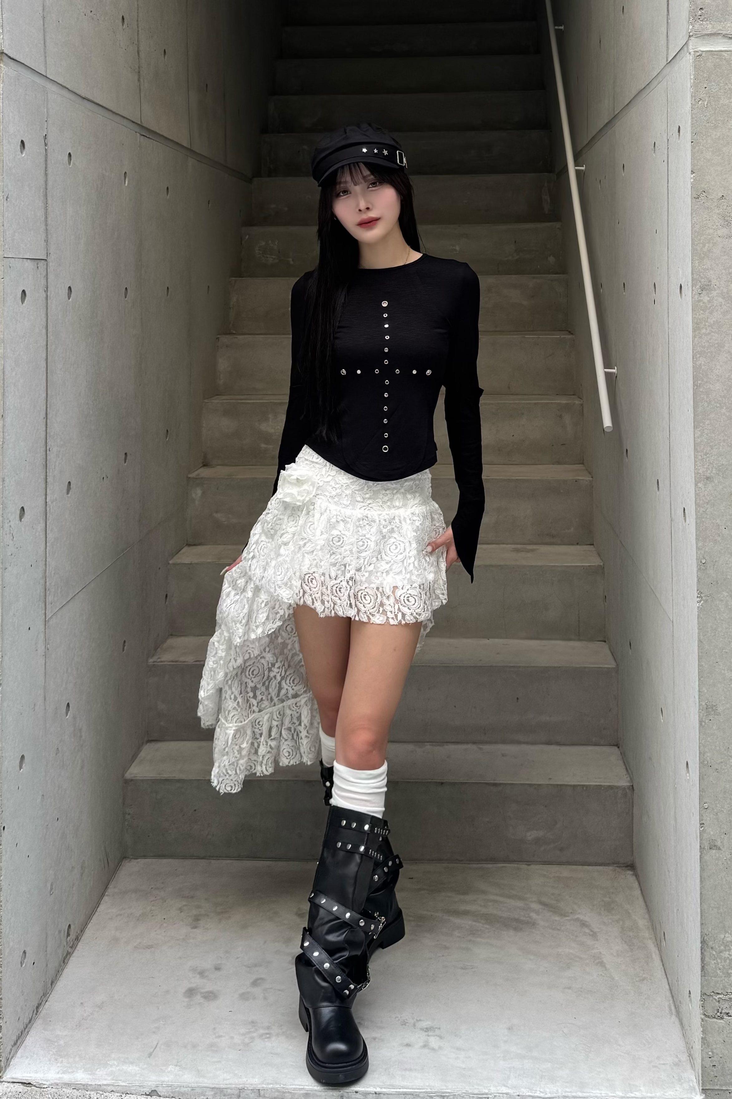 lace drape skirt ZC19329