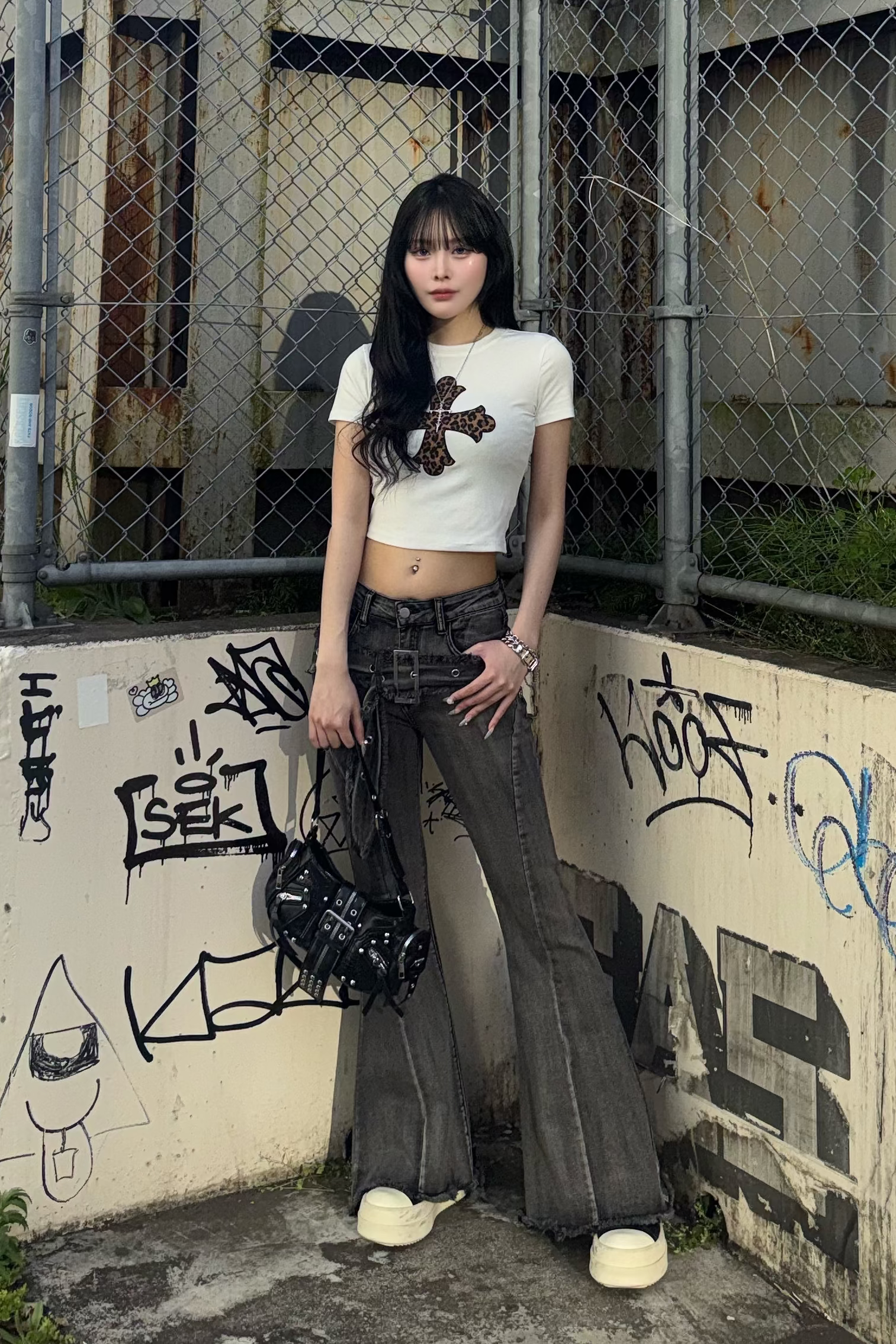 leopard design cross tops ZC21260