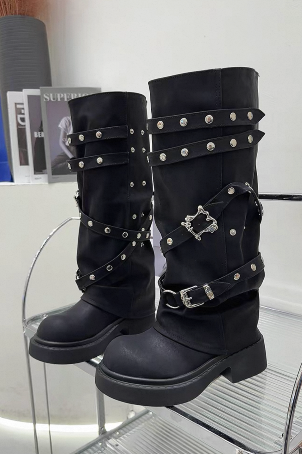 platform buckle boots ZC40091