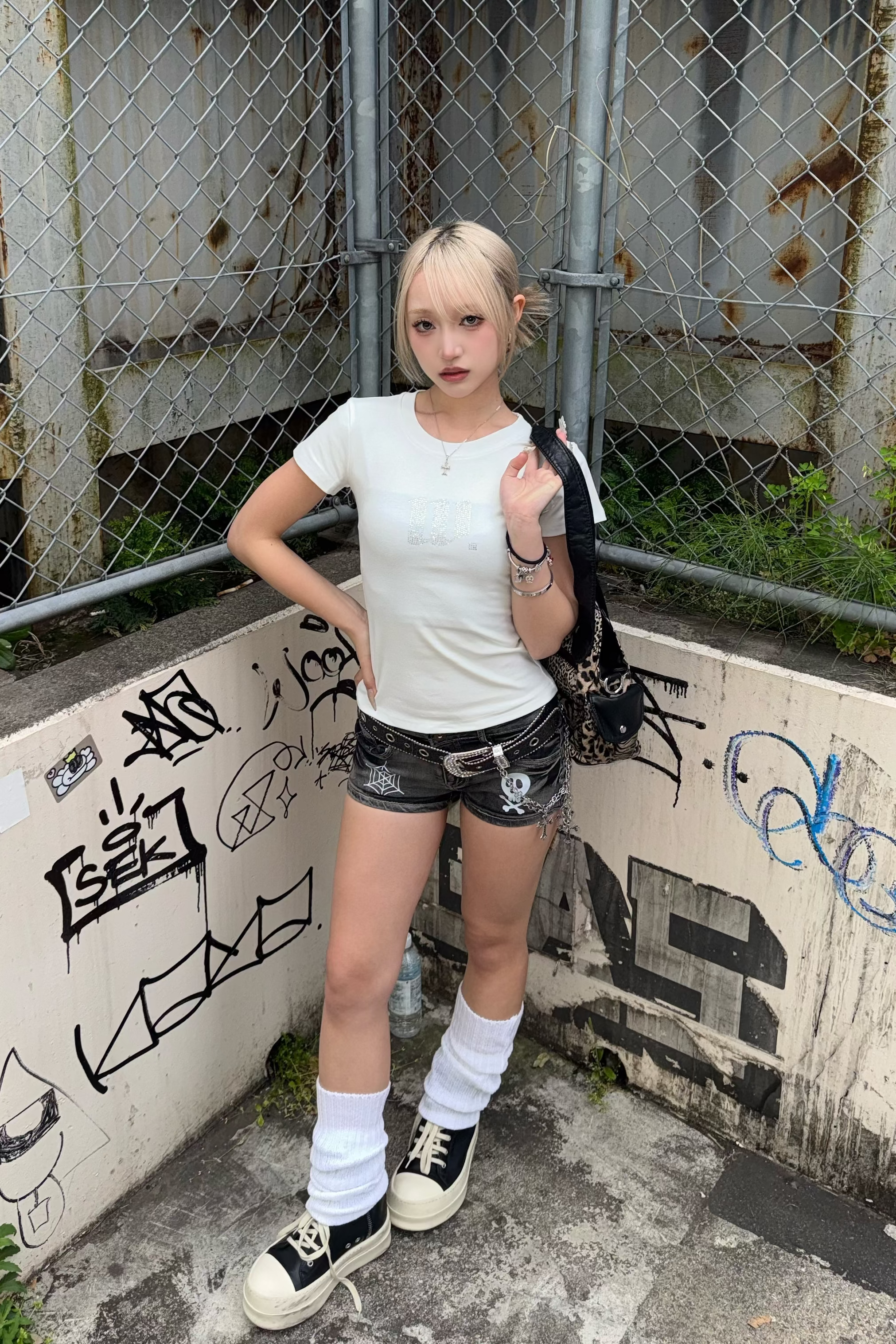 rock skull short pants ZC19413