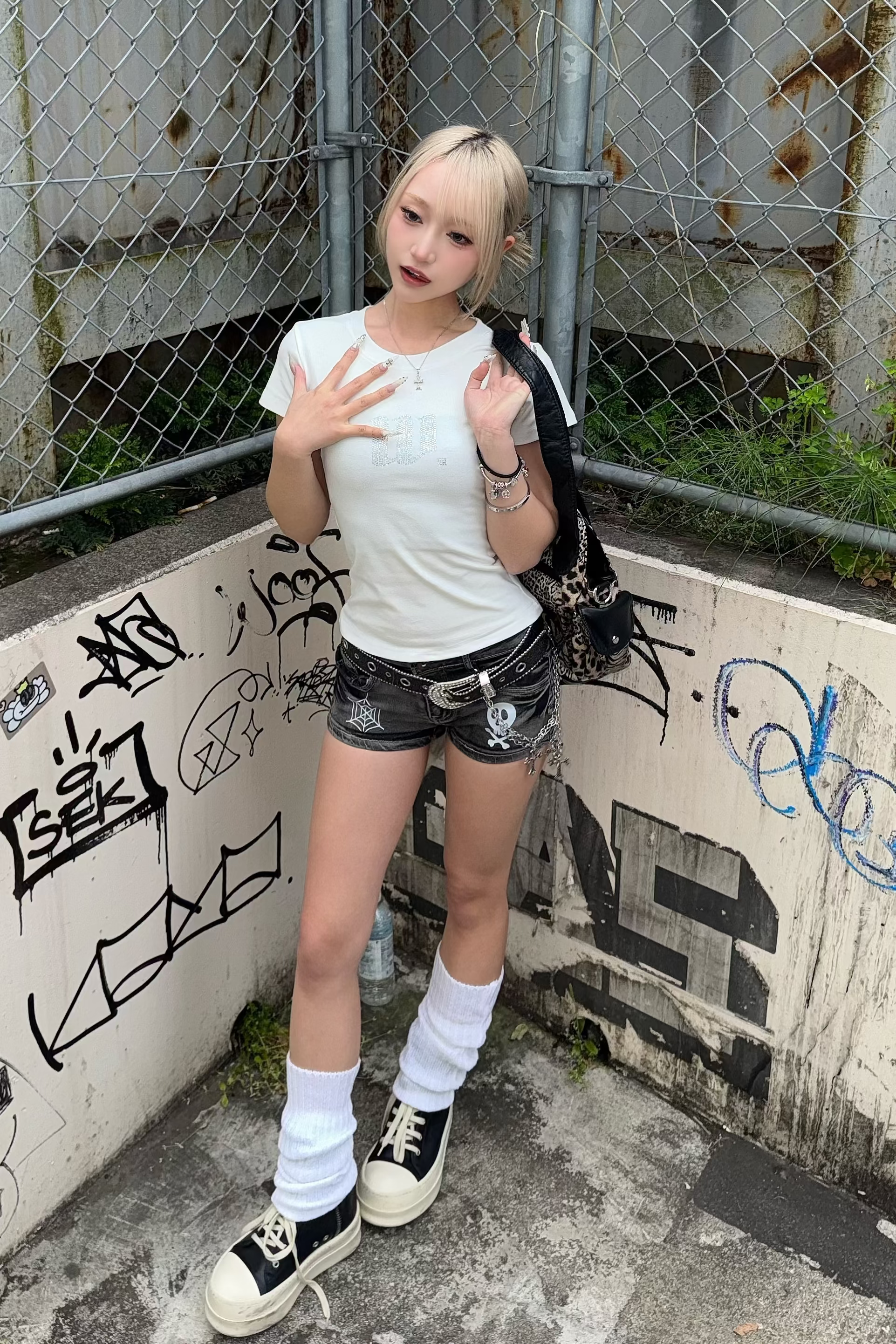 rock skull short pants ZC19413
