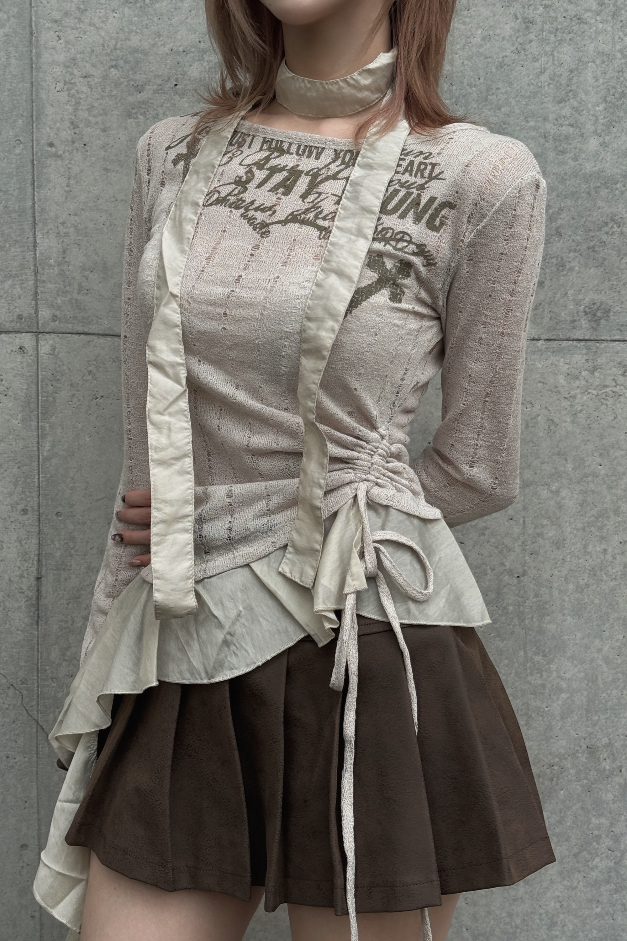 vintage design frill knit ZC20790