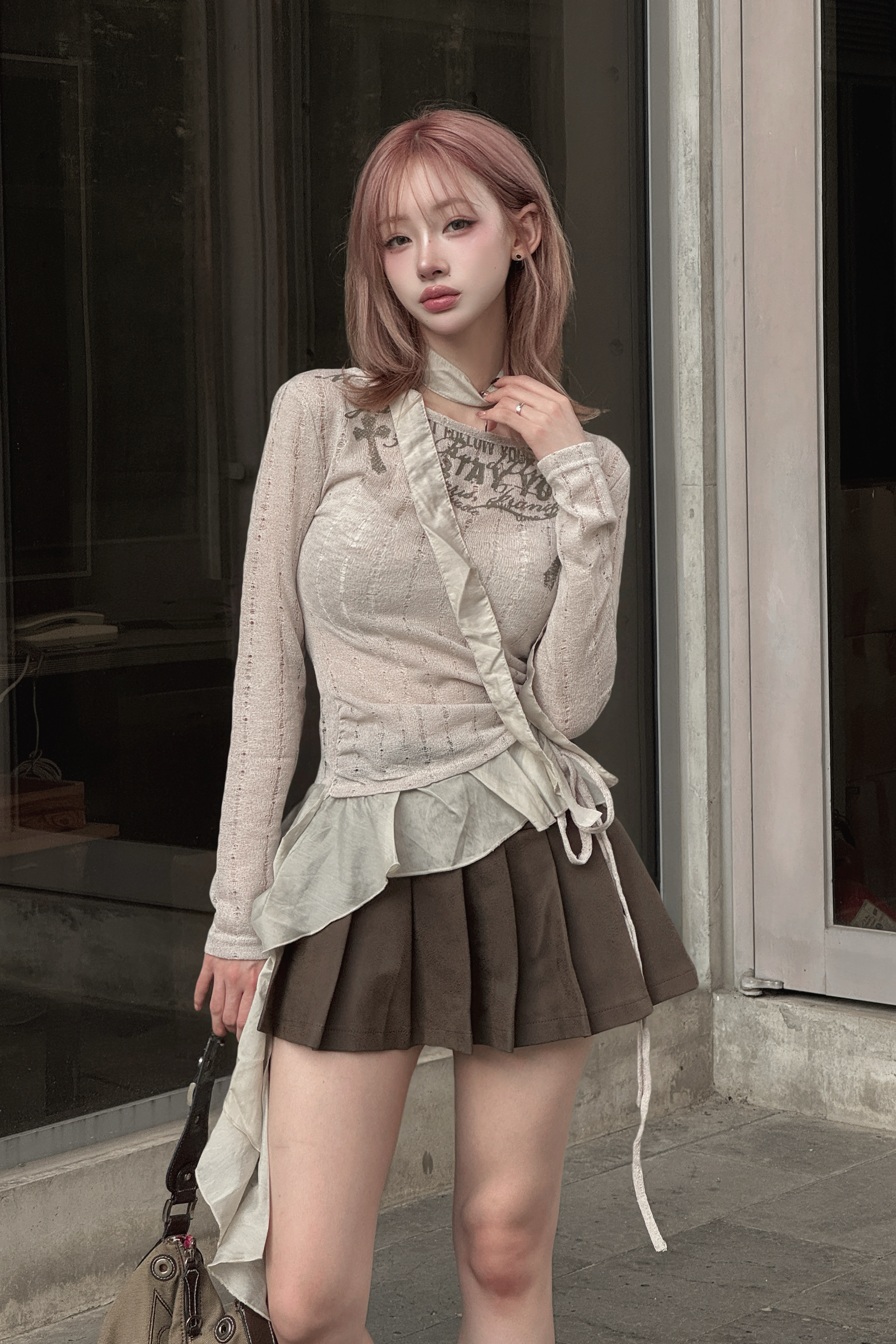 vintage design frill knit ZC20790