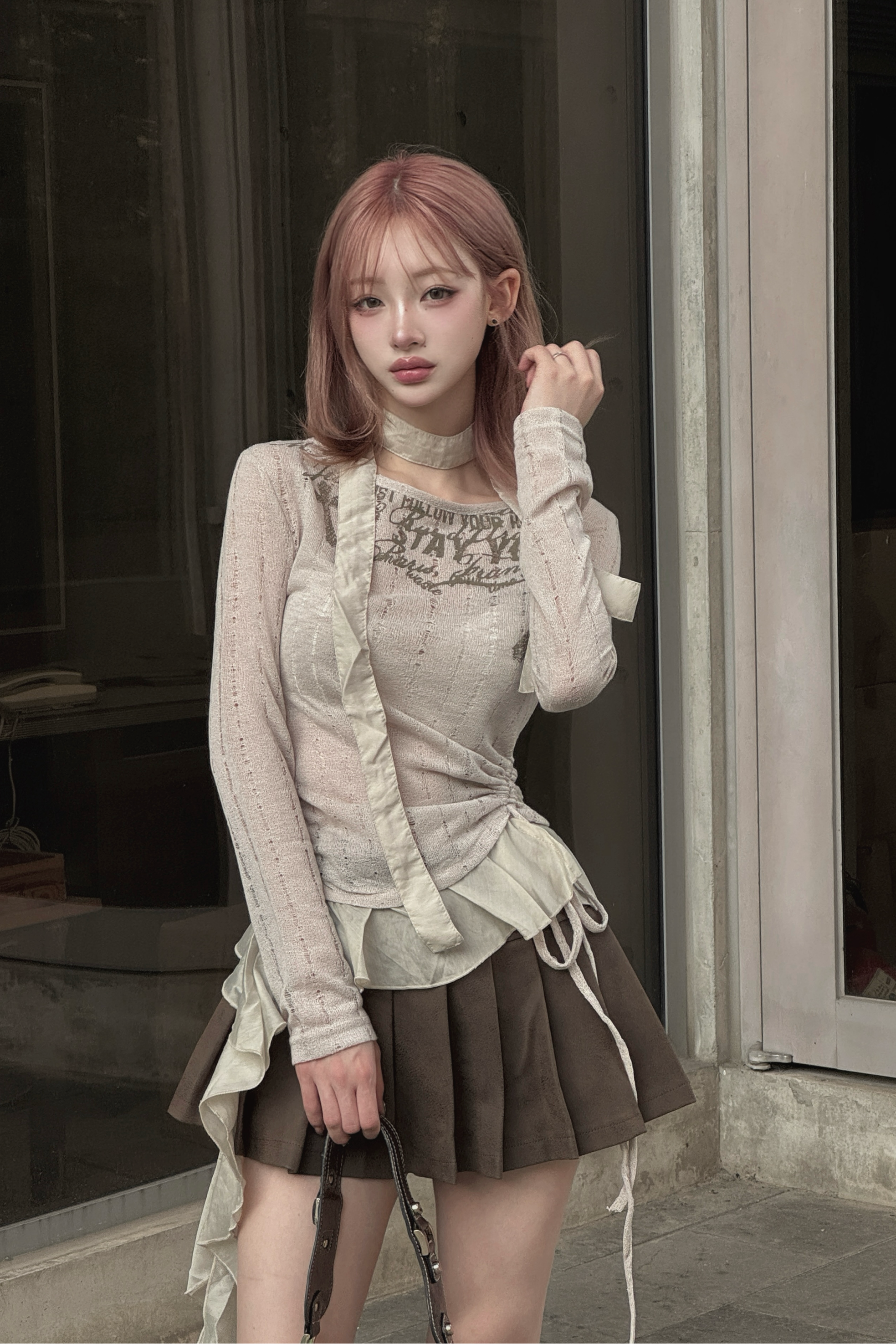 vintage design frill knit ZC20790