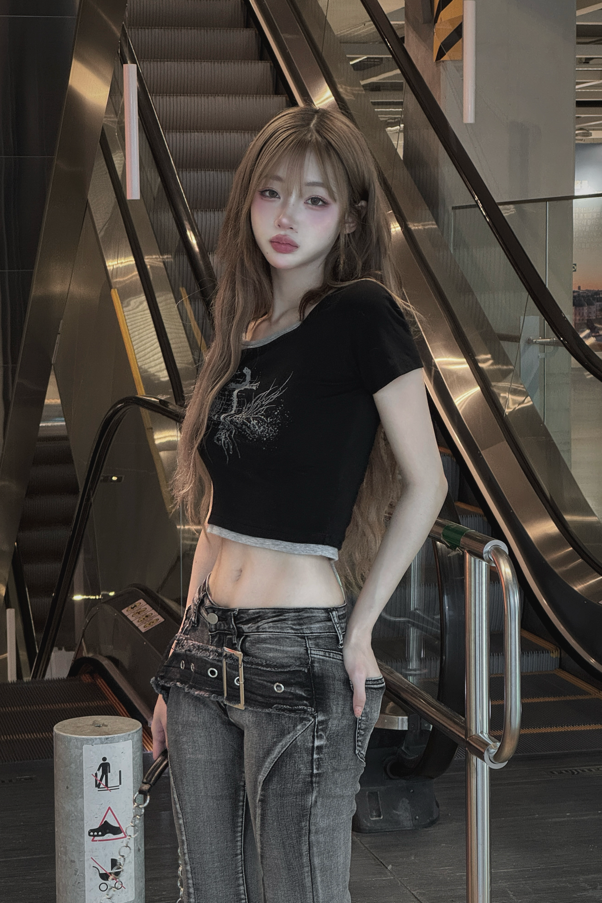クロスデザインクロップドTシャツ ZC20940