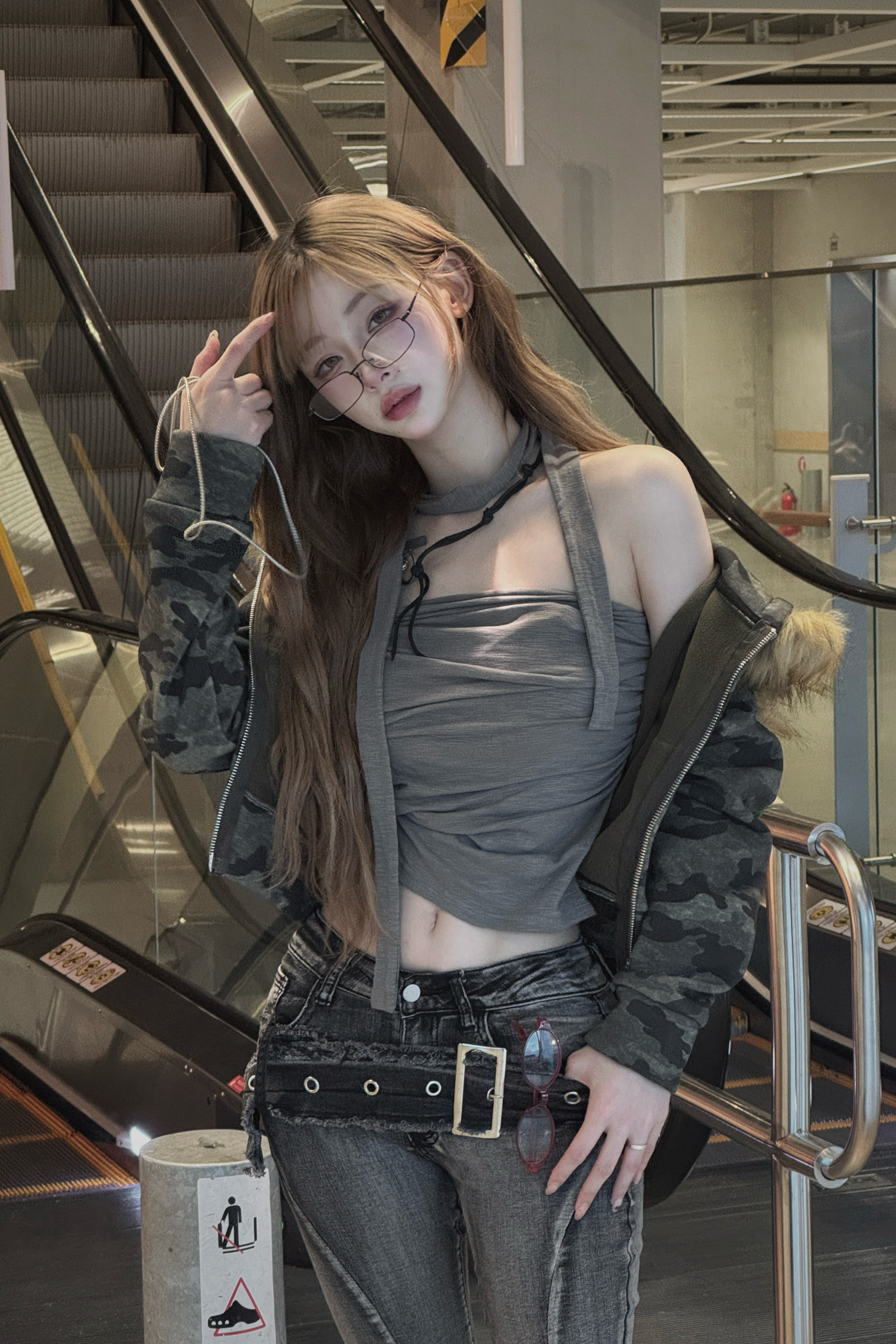 カモフラージュダブルジップクロップドパーカー ZC20777