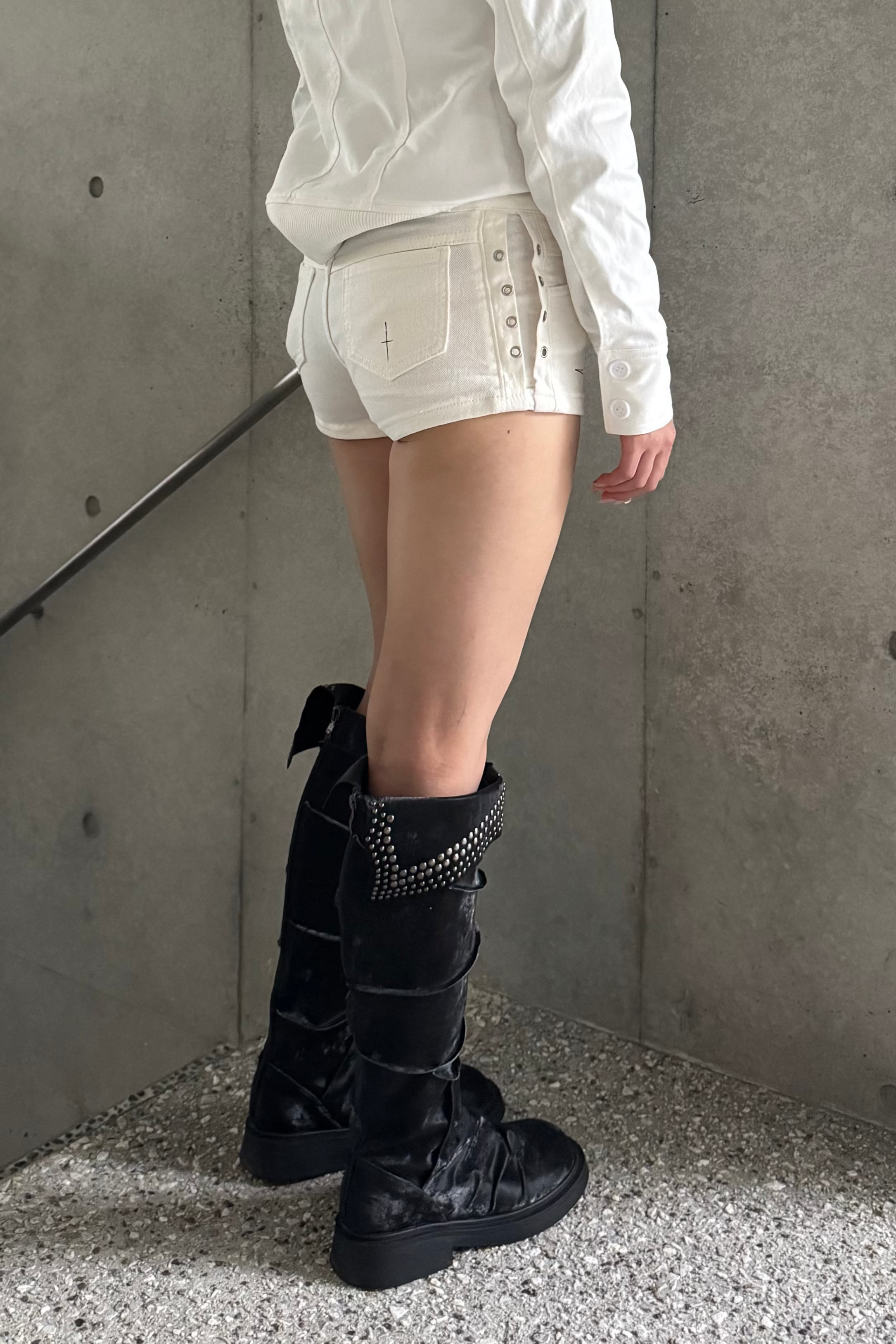 chain lace up short pants ZC19319