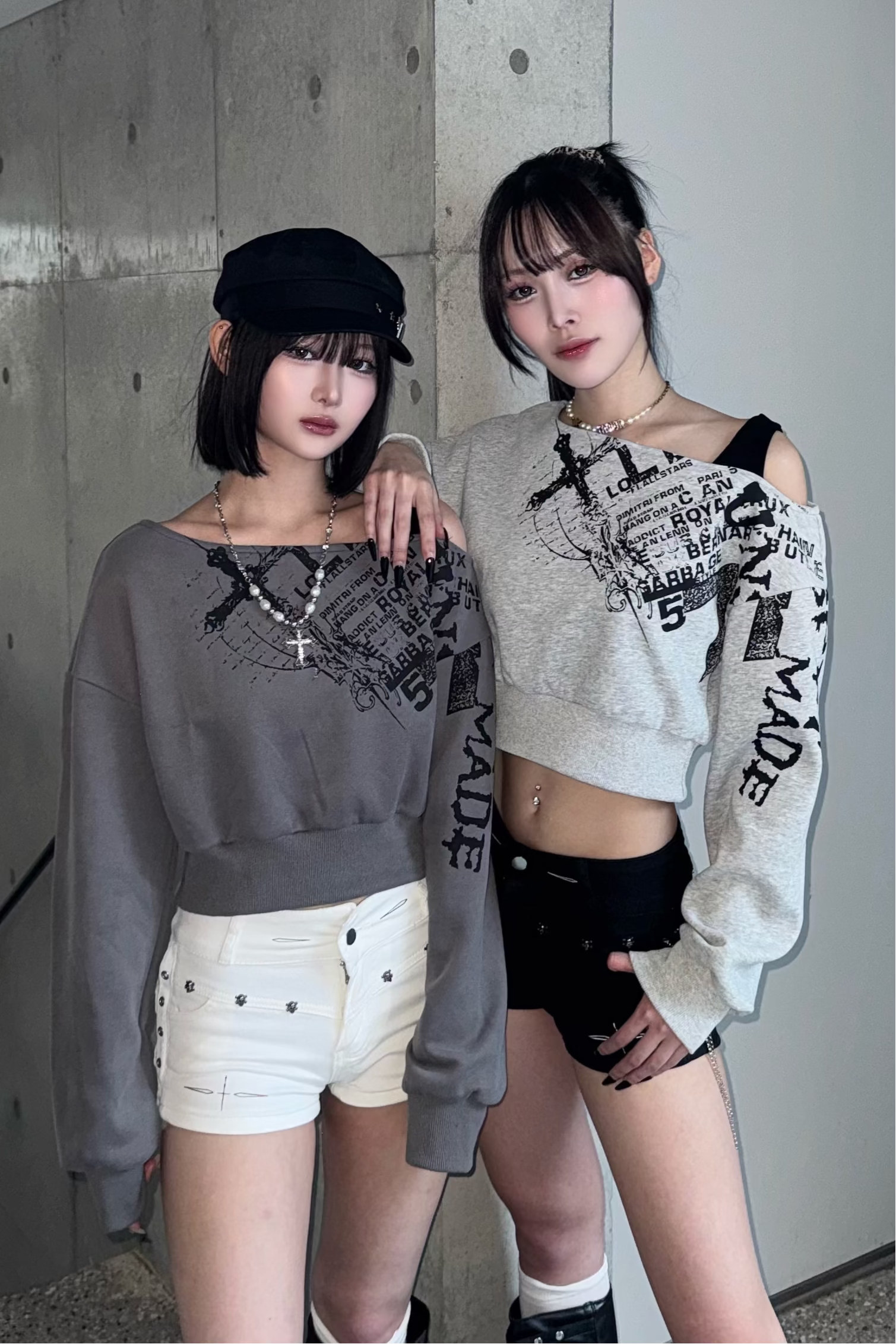 ink stain croped tops ZC21034