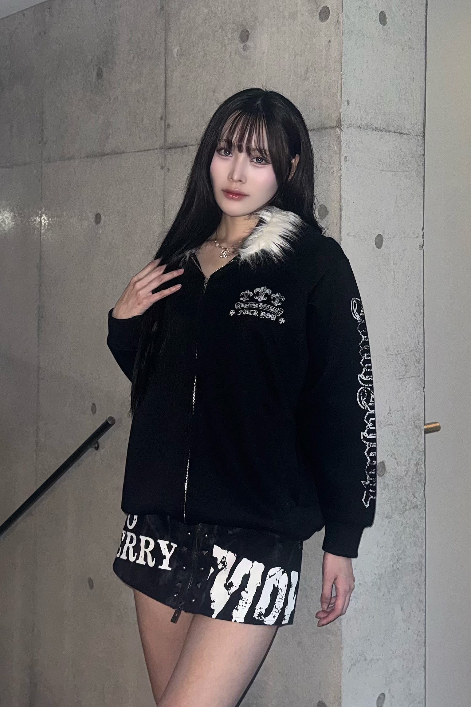 text crash punk short pant ZC19369