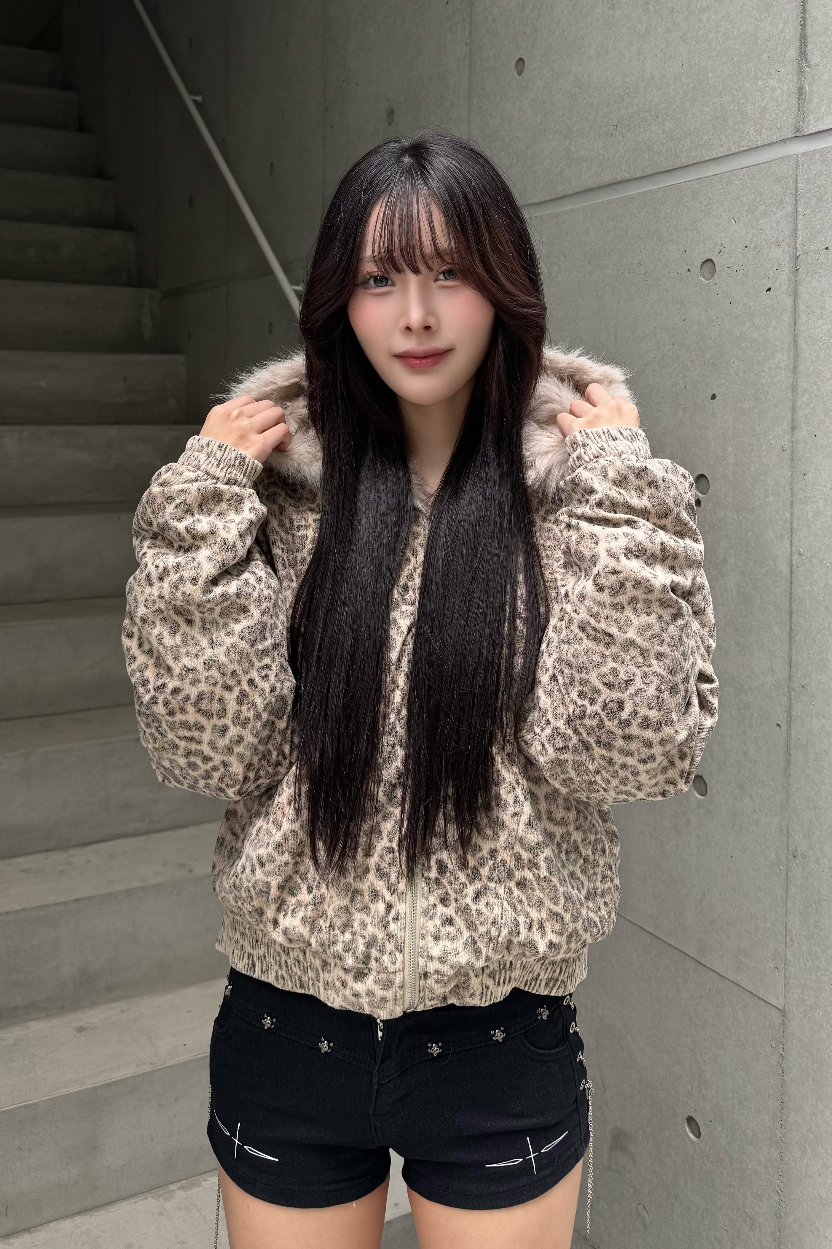 wild leopard fur jacket ZC30086